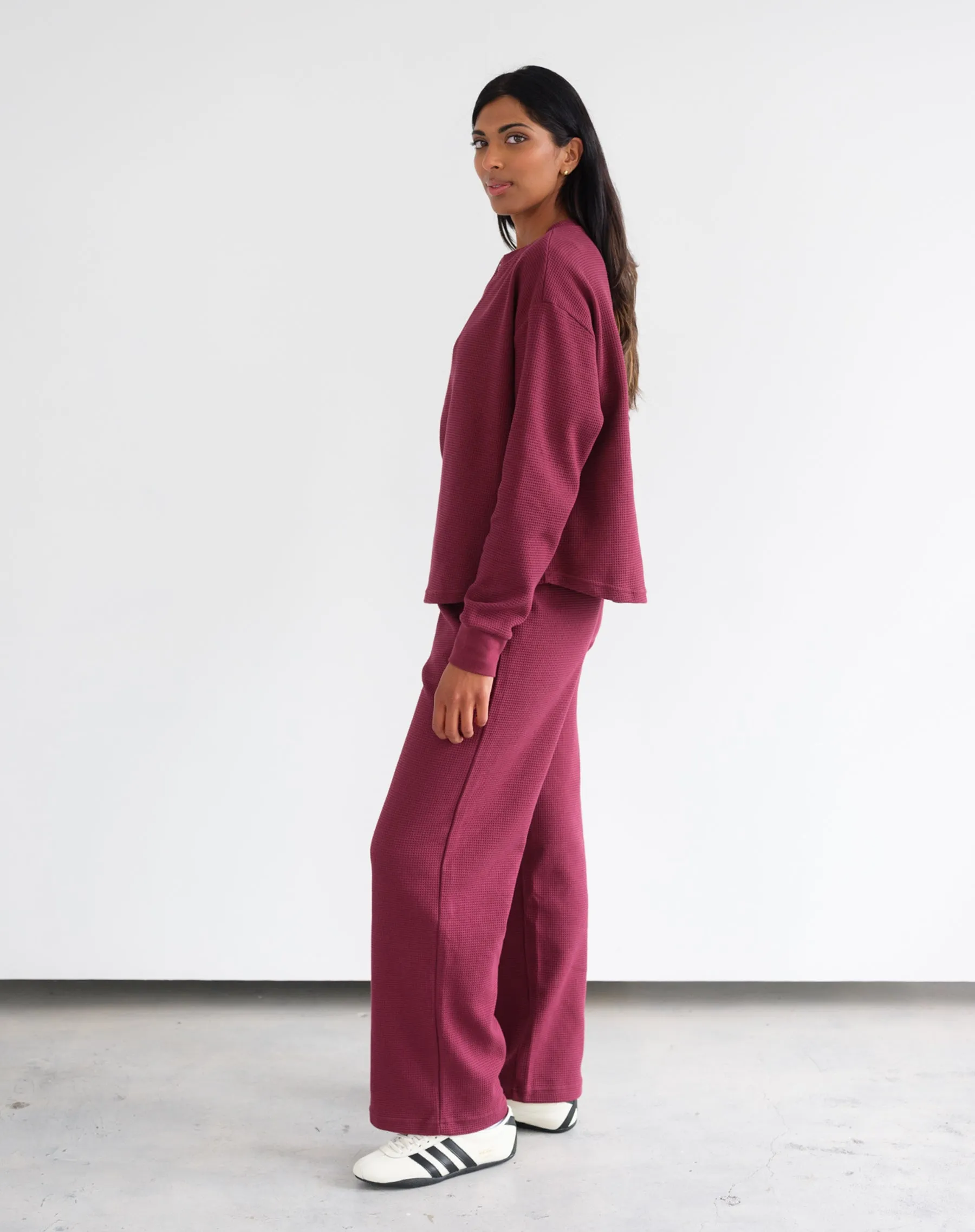 Waffle Henley sold by Brunette The Label product image thumbnail 2