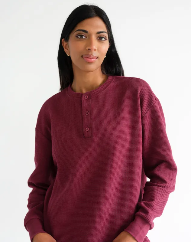 Waffle Henley sold by Brunette The Label