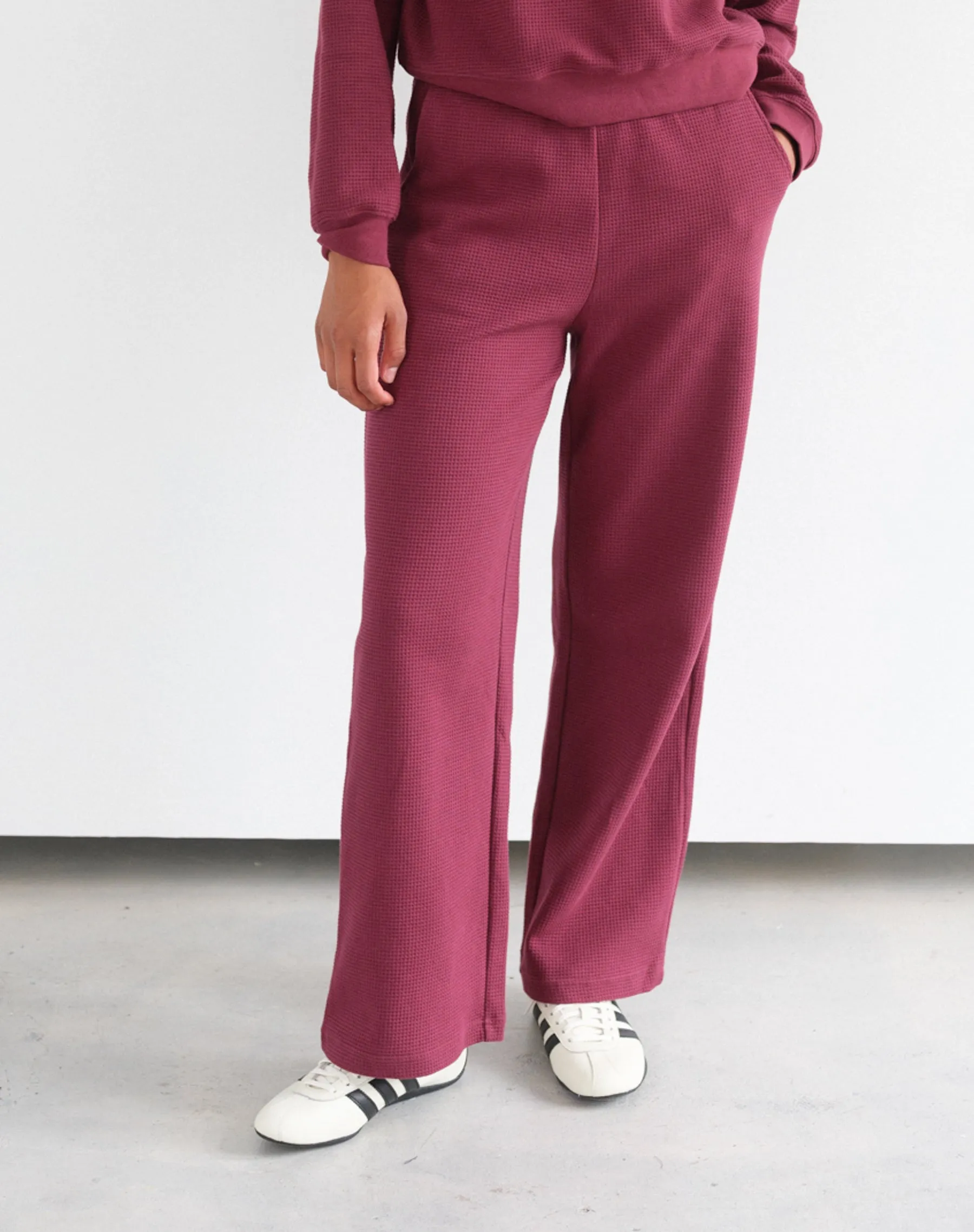 Waffle Wide Leg Pant sold by Brunette The Label product image thumbnail 4