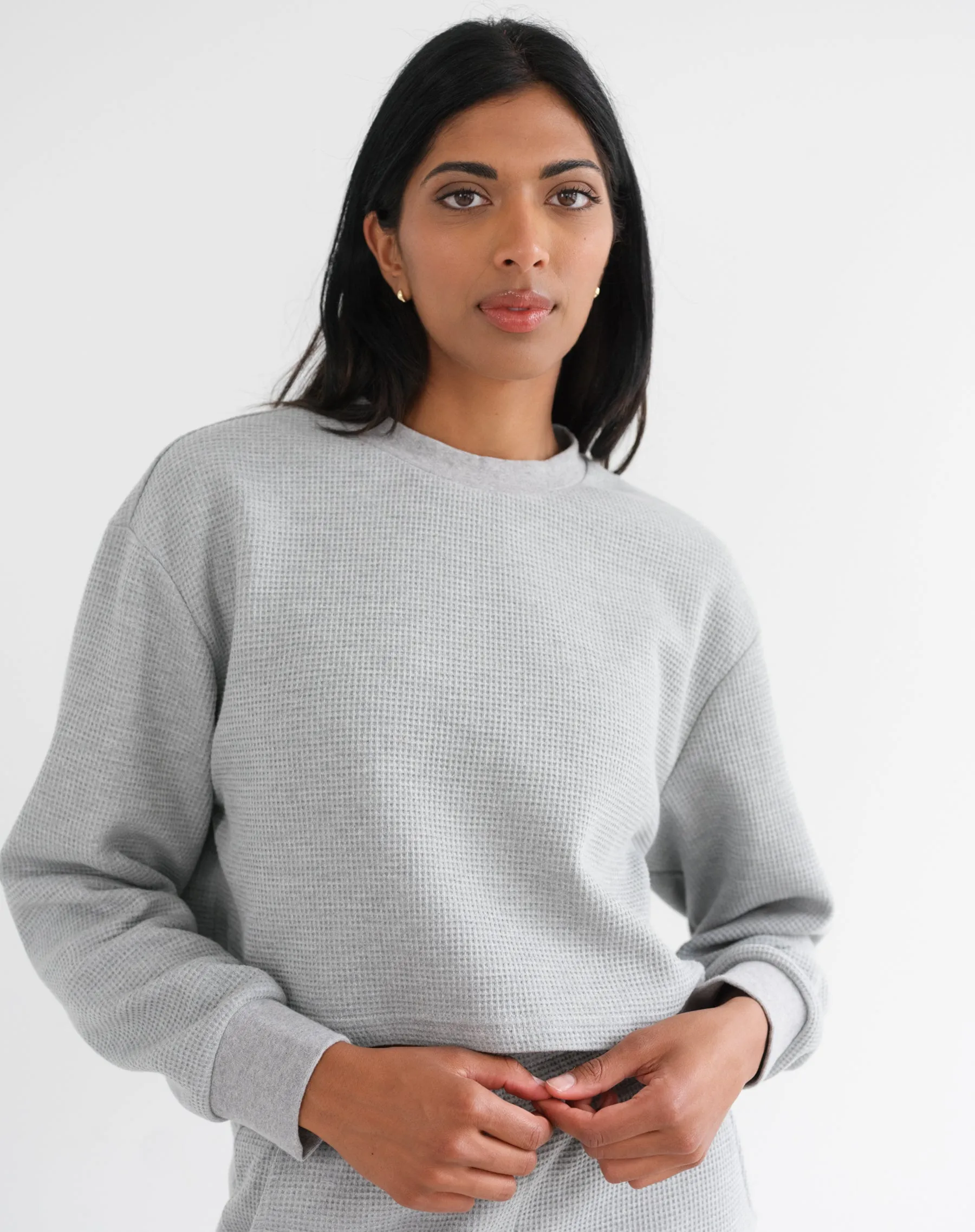 Waffle Boxy Shirt sold by Brunette The Label