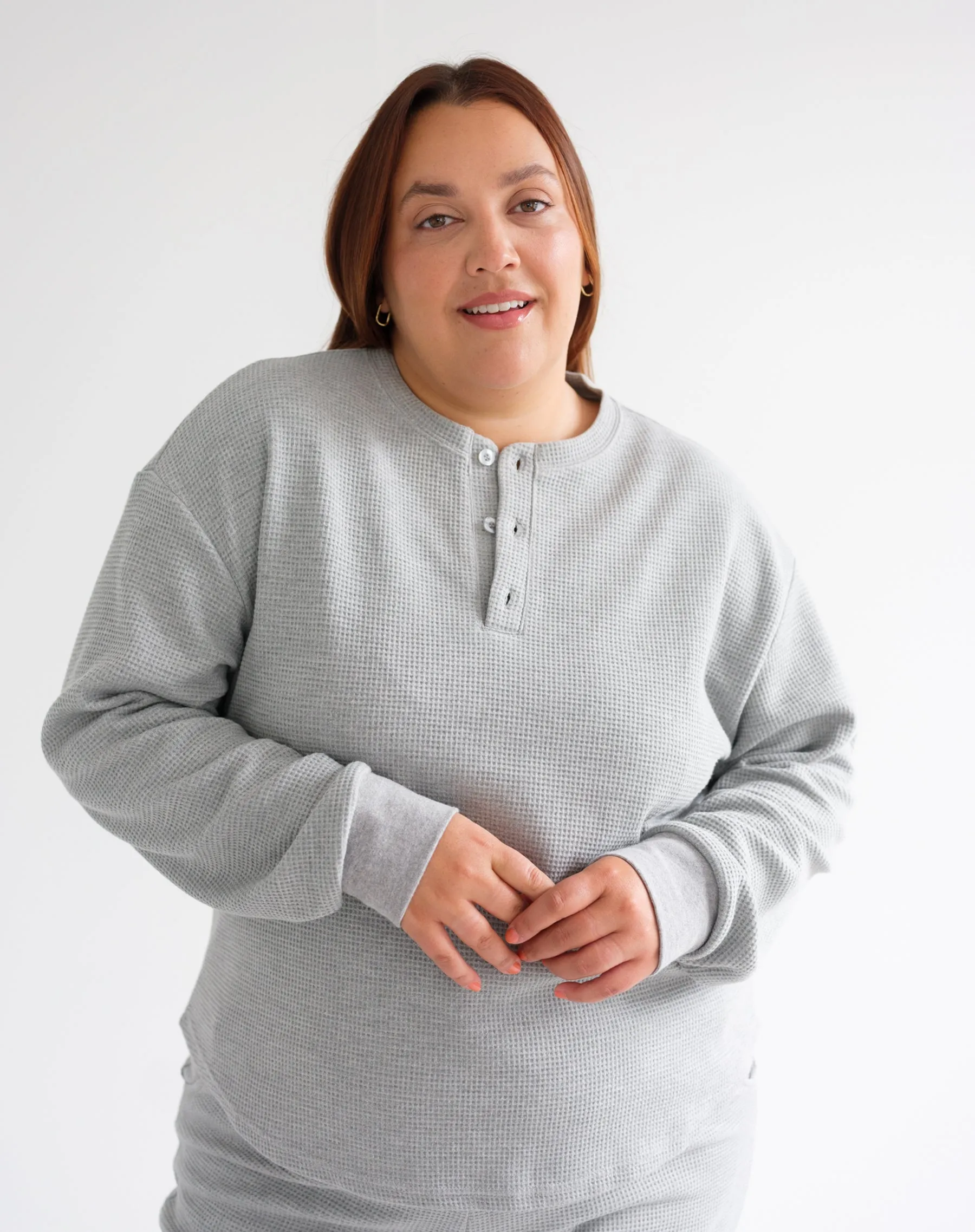 Waffle Henley sold by Brunette The Label product image thumbnail 5