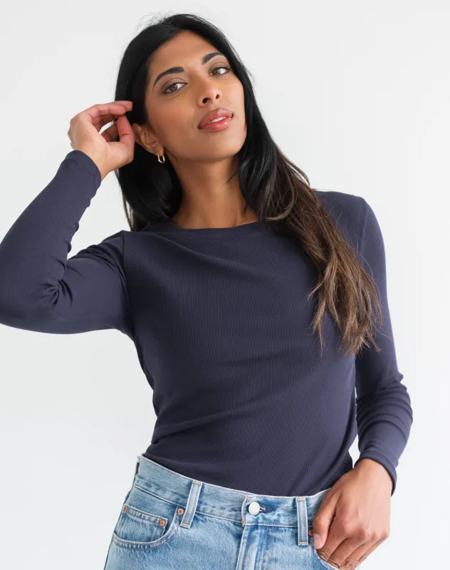 Ribbed Long Sleeve Shirt sold by Brunette The Label