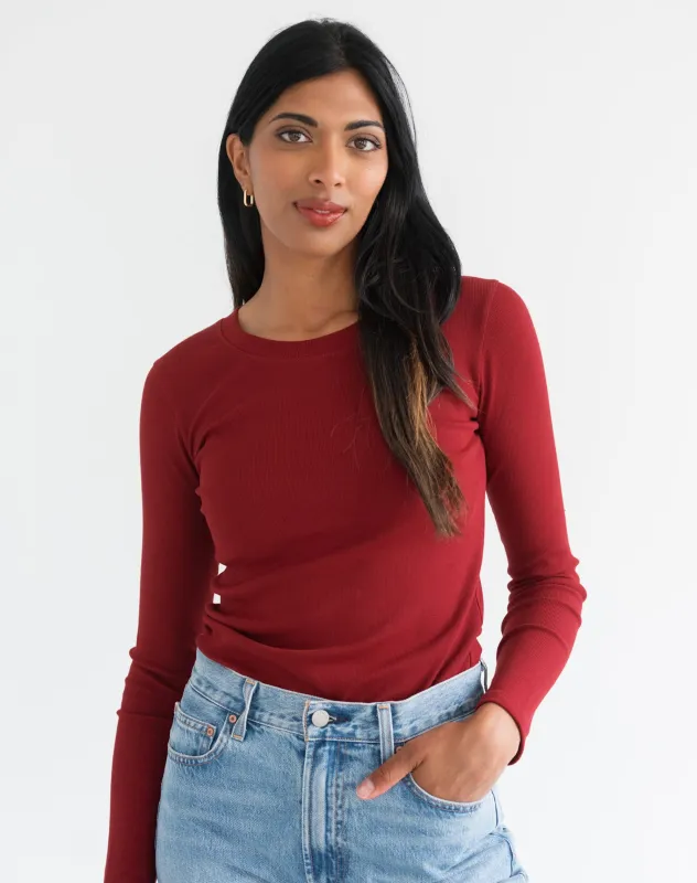 Ribbed Long Sleeve Shirt sold by Brunette The Label