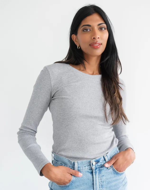 Ribbed Long Sleeve Shirt sold by Brunette The Label