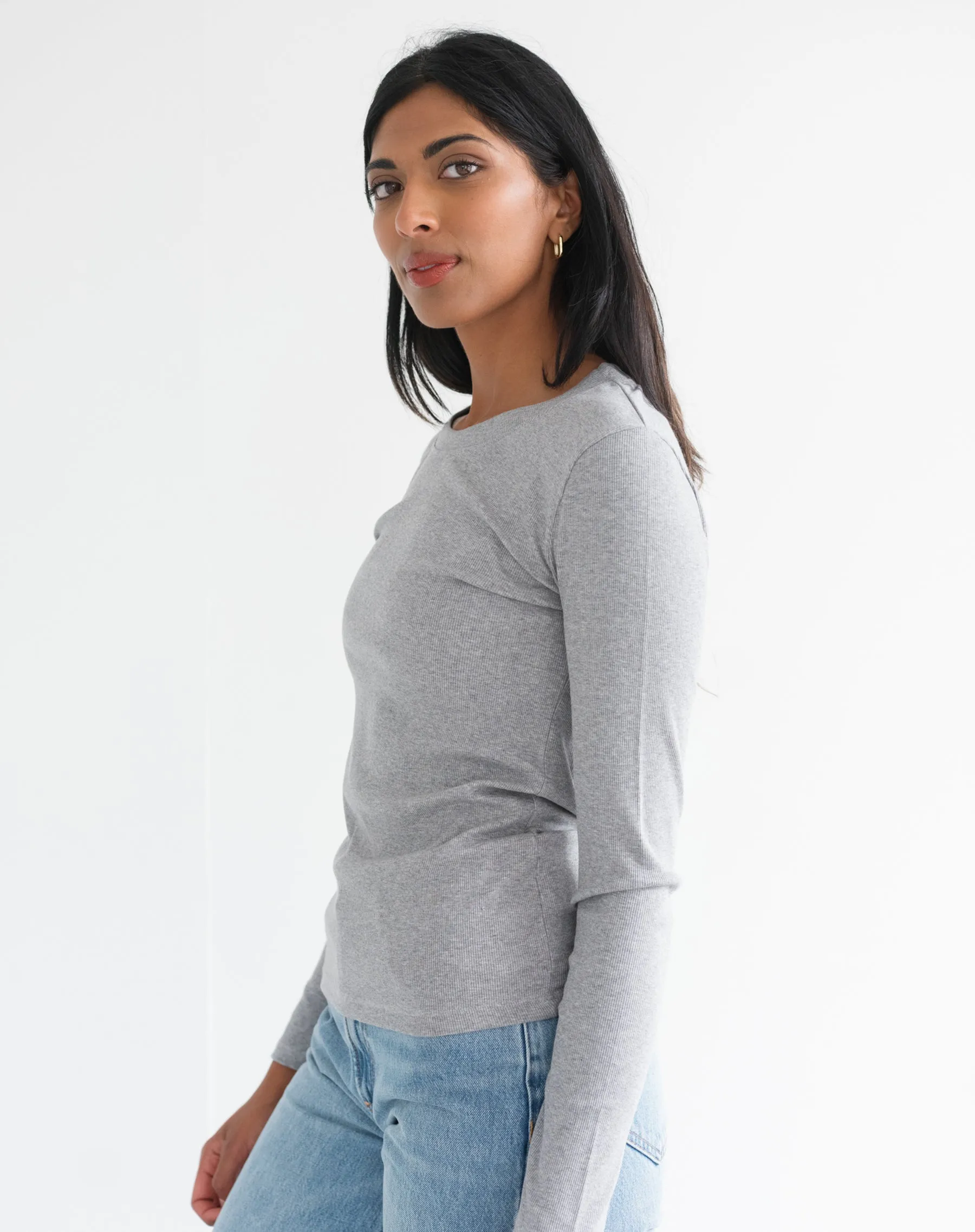 Ribbed Long Sleeve Shirt sold by Brunette The Label product image thumbnail 2