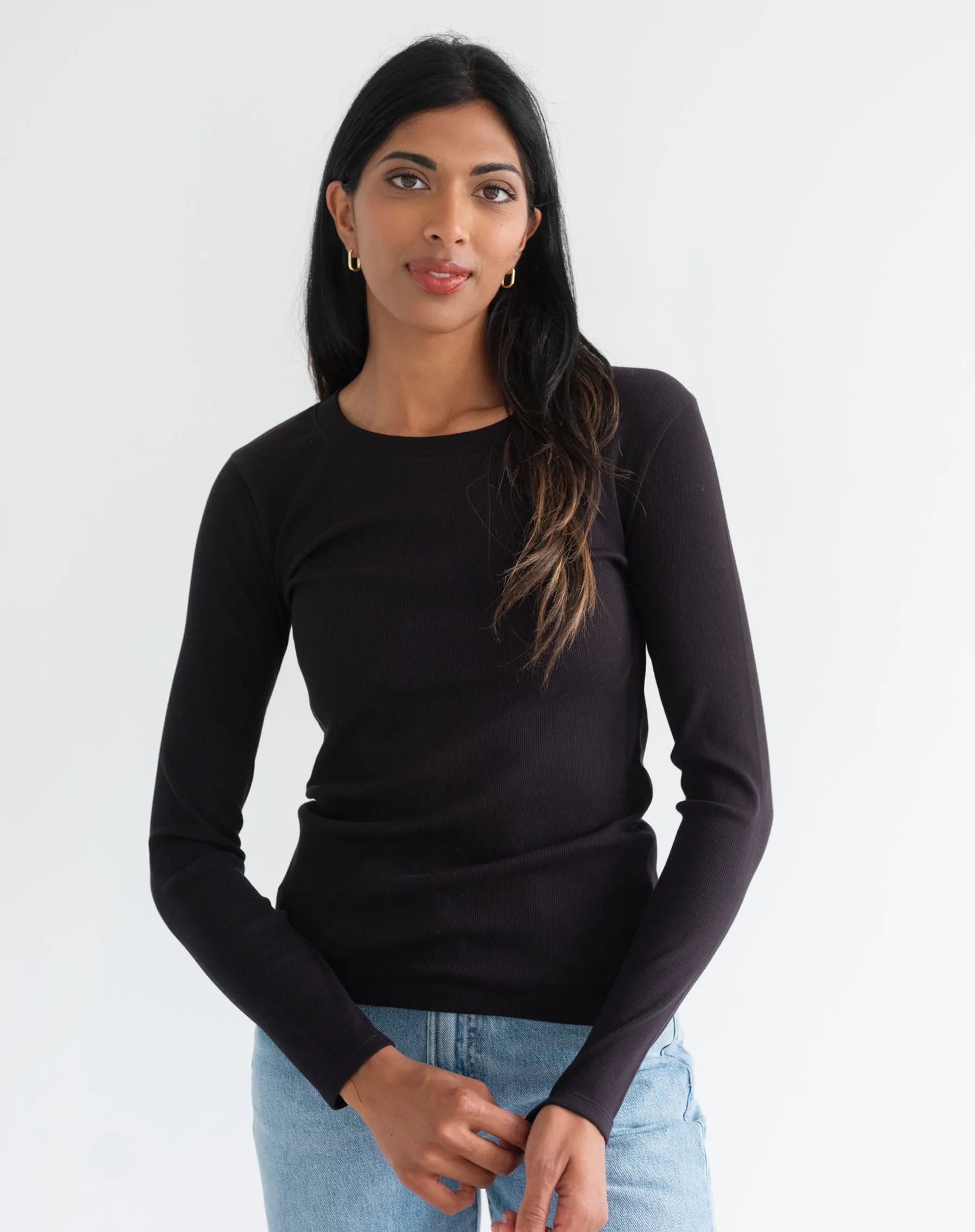 Ribbed Long Sleeve Shirt sold by Brunette The Label product image thumbnail 4