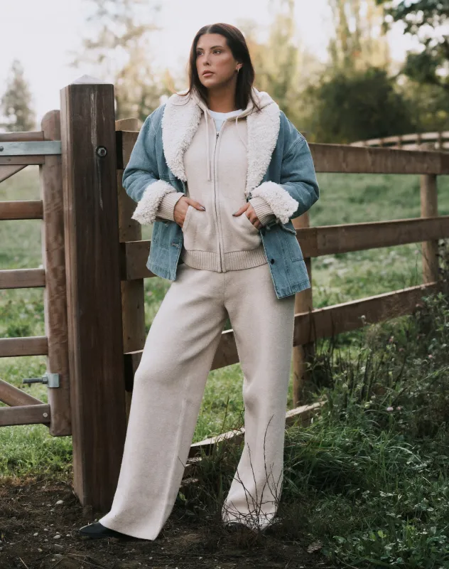 Full Zip Knit Sweater sold by Brunette The Label