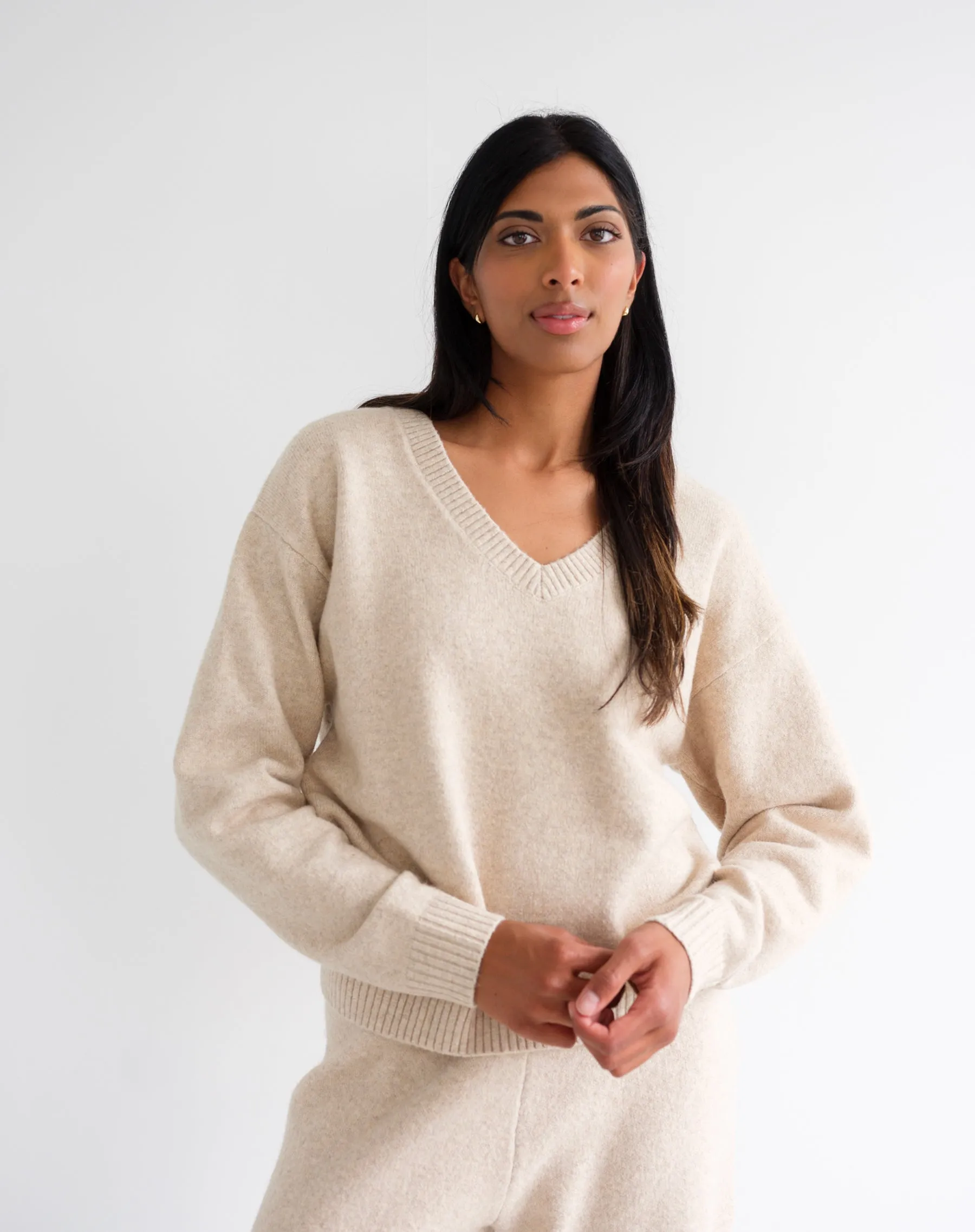 V-Neck Boxy Sweater sold by Brunette The Label