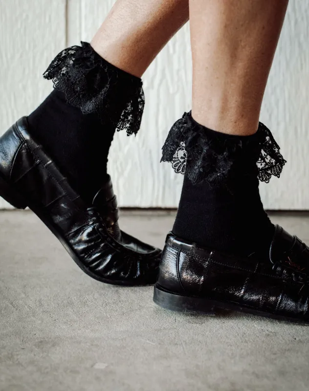 Lace Trim Socks sold by Brunette The Label