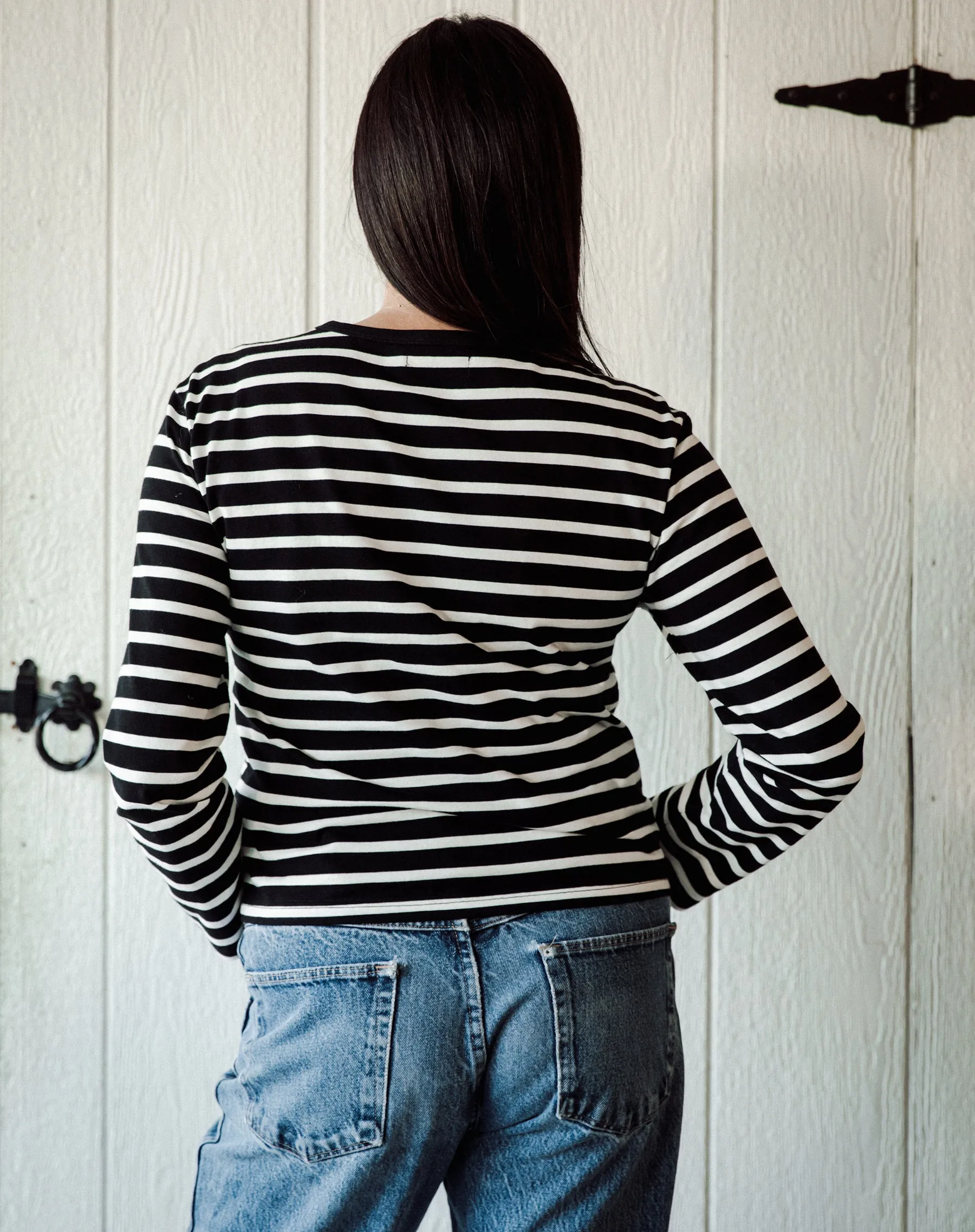 Striped Long Sleeve Regular Tee sold by Brunette The Label product image thumbnail 3