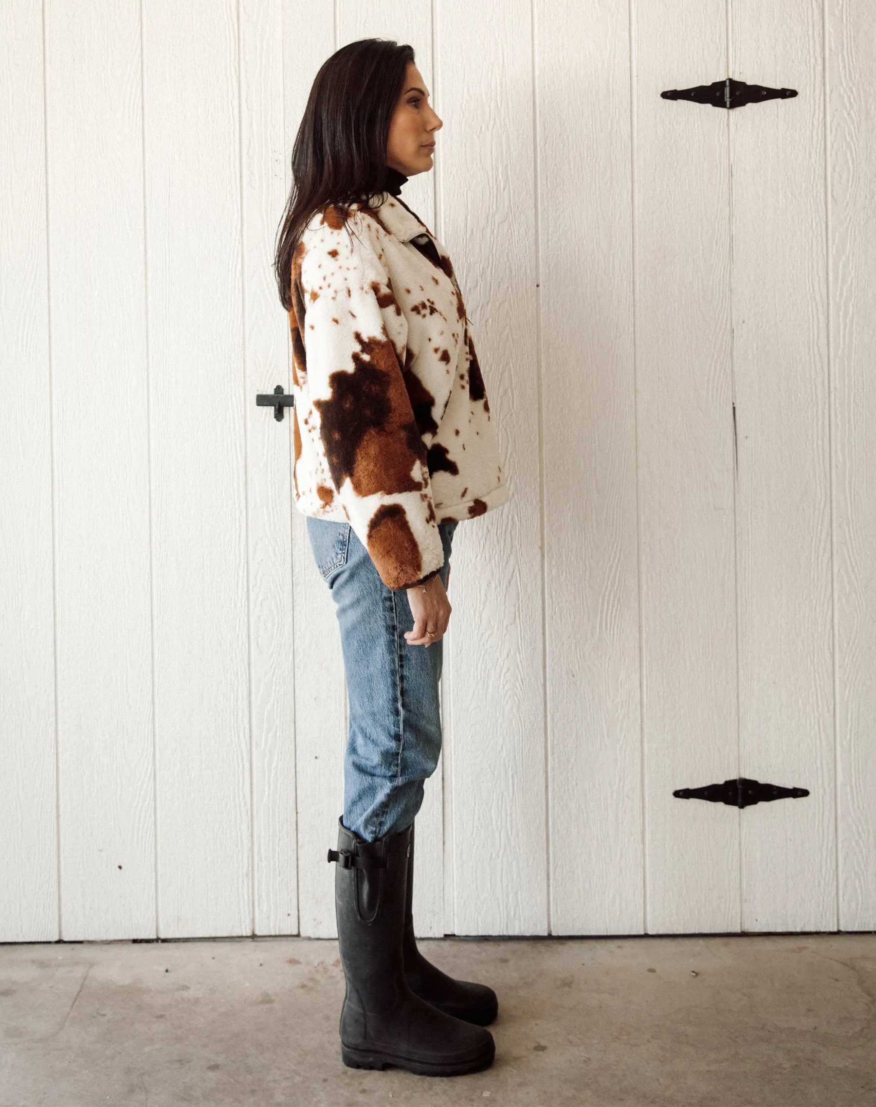 Cow Print Half Zip sold by Brunette The Label product image thumbnail 4