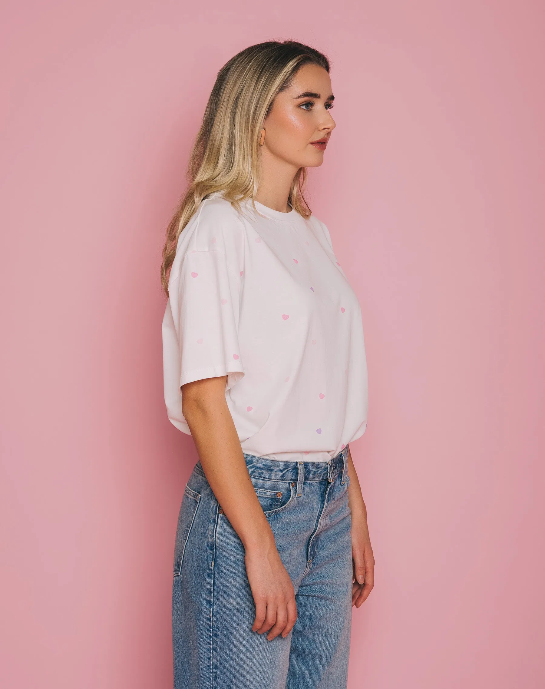 Tiny Heart Oversized Boxy Tee sold by Brunette The Label product image thumbnail 2