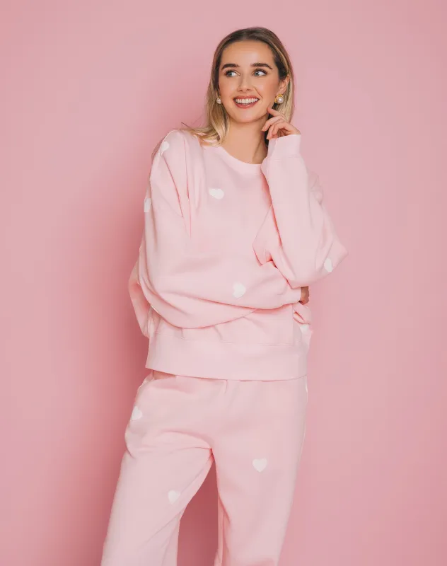 All Over Heart Girlfriend Crew sold by Brunette The Label