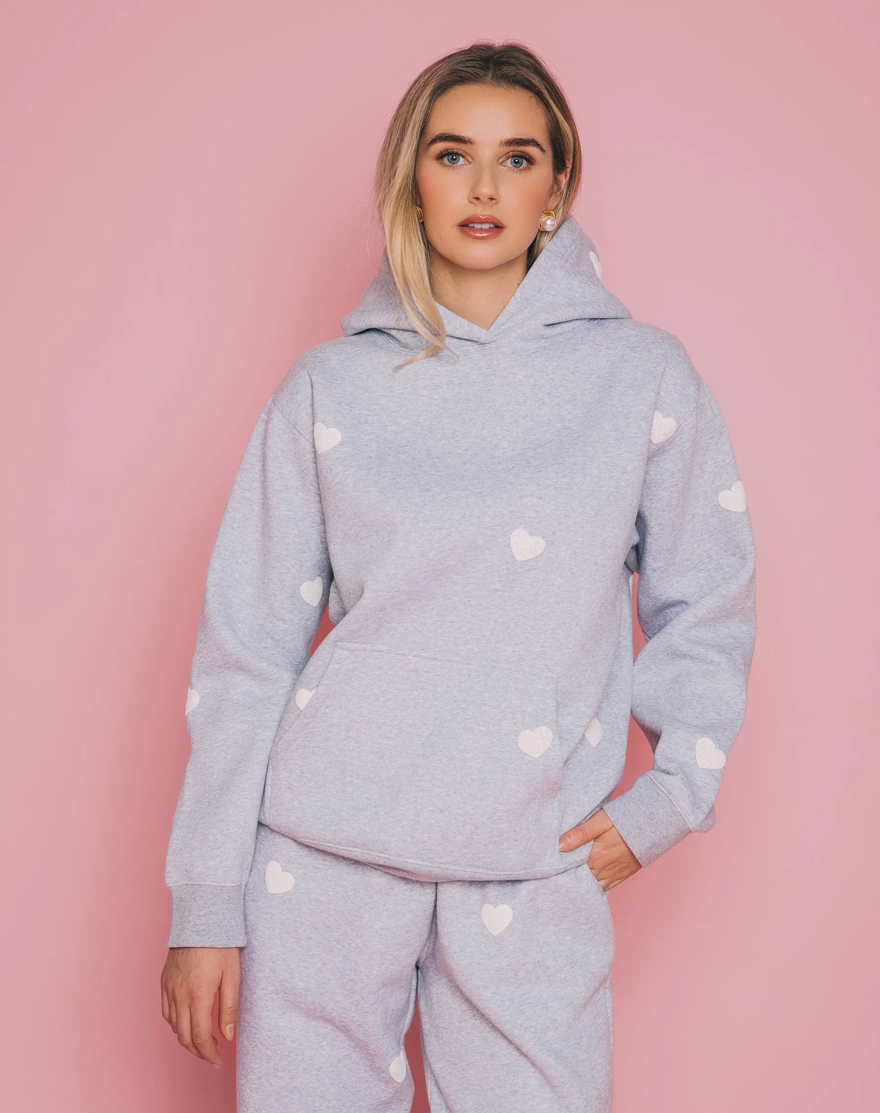 All Over Heart Classic Hoodie sold by Brunette The Label product image thumbnail 4