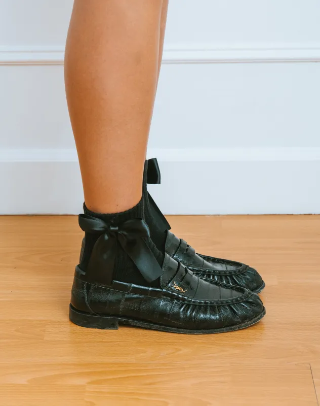 Satin Bow Sock sold by Brunette The Label