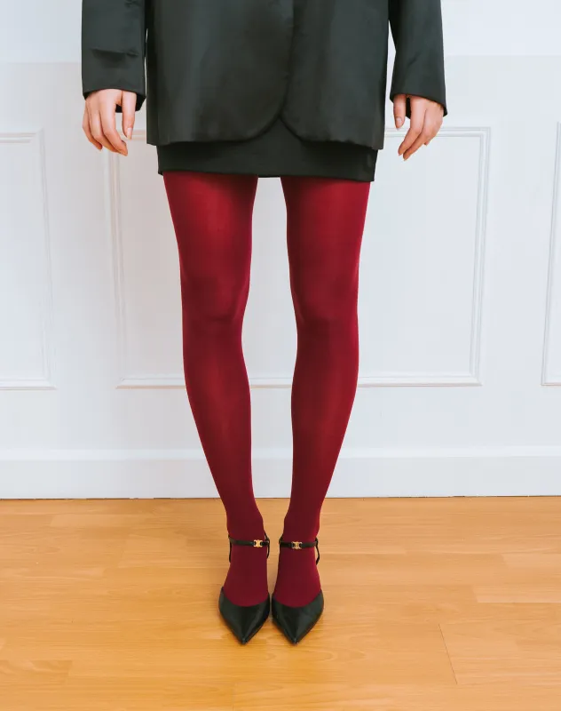Burgundy Tights sold by Brunette The Label