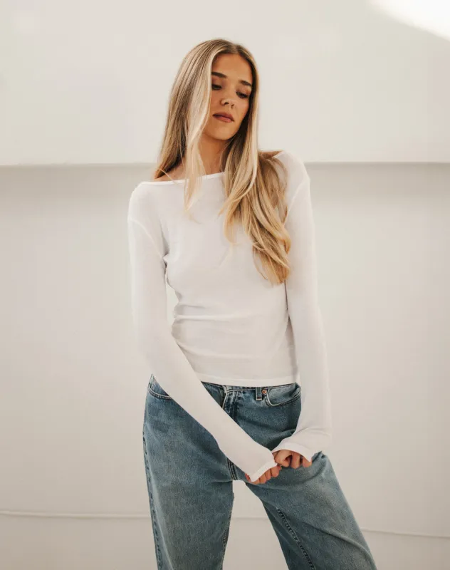 Light Cotton Boatneck Long Sleeve made by Brunette The Label