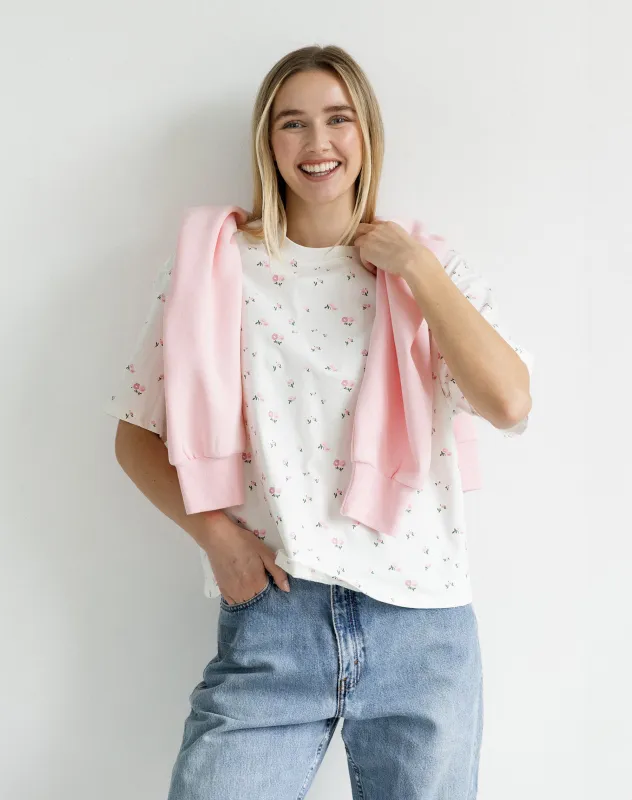 Floral Boxy Tee made by Brunette The Label