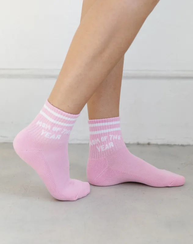 "Mom of the Year" Sock made by Brunette The Label