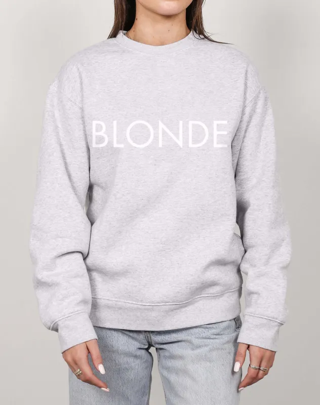 The "BLONDE" Classic Crew Neck Sweatshirt | Pebble Grey sold by Brunette The Label