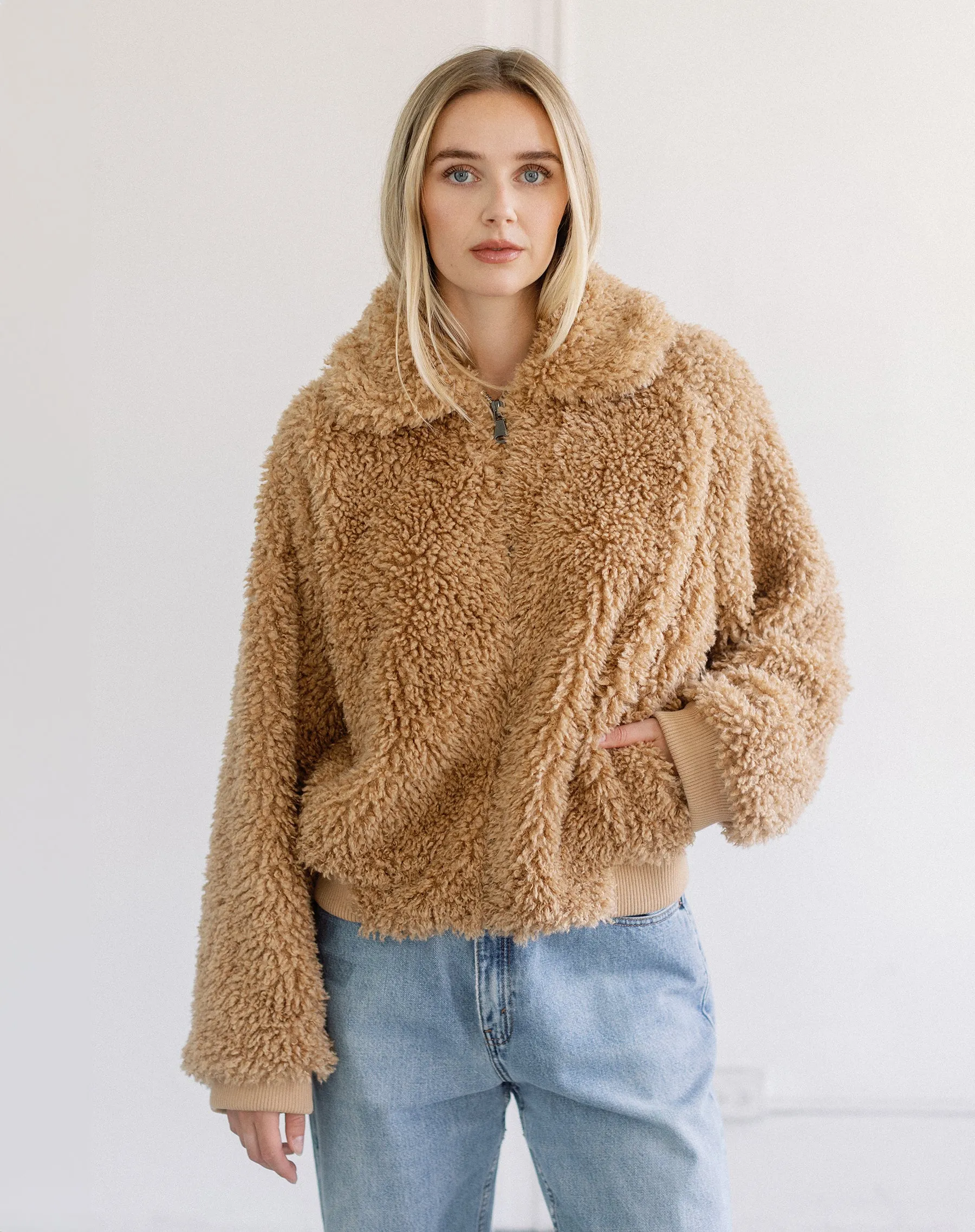 Teddy Bear Sherpa Jacket sold by Brunette The Label product image thumbnail 4