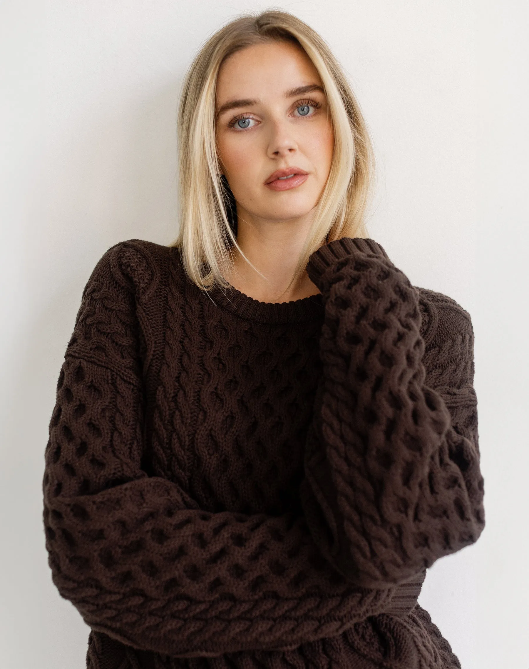 Irish Cable Knit Sweater sold by Brunette The Label product image thumbnail 3