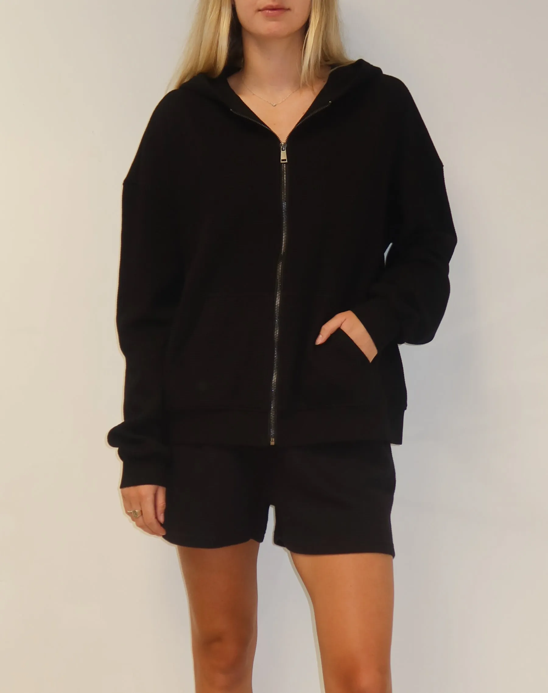 Waffle Oversized Zip-Up Hoodie sold by Brunette The Label product image thumbnail 2