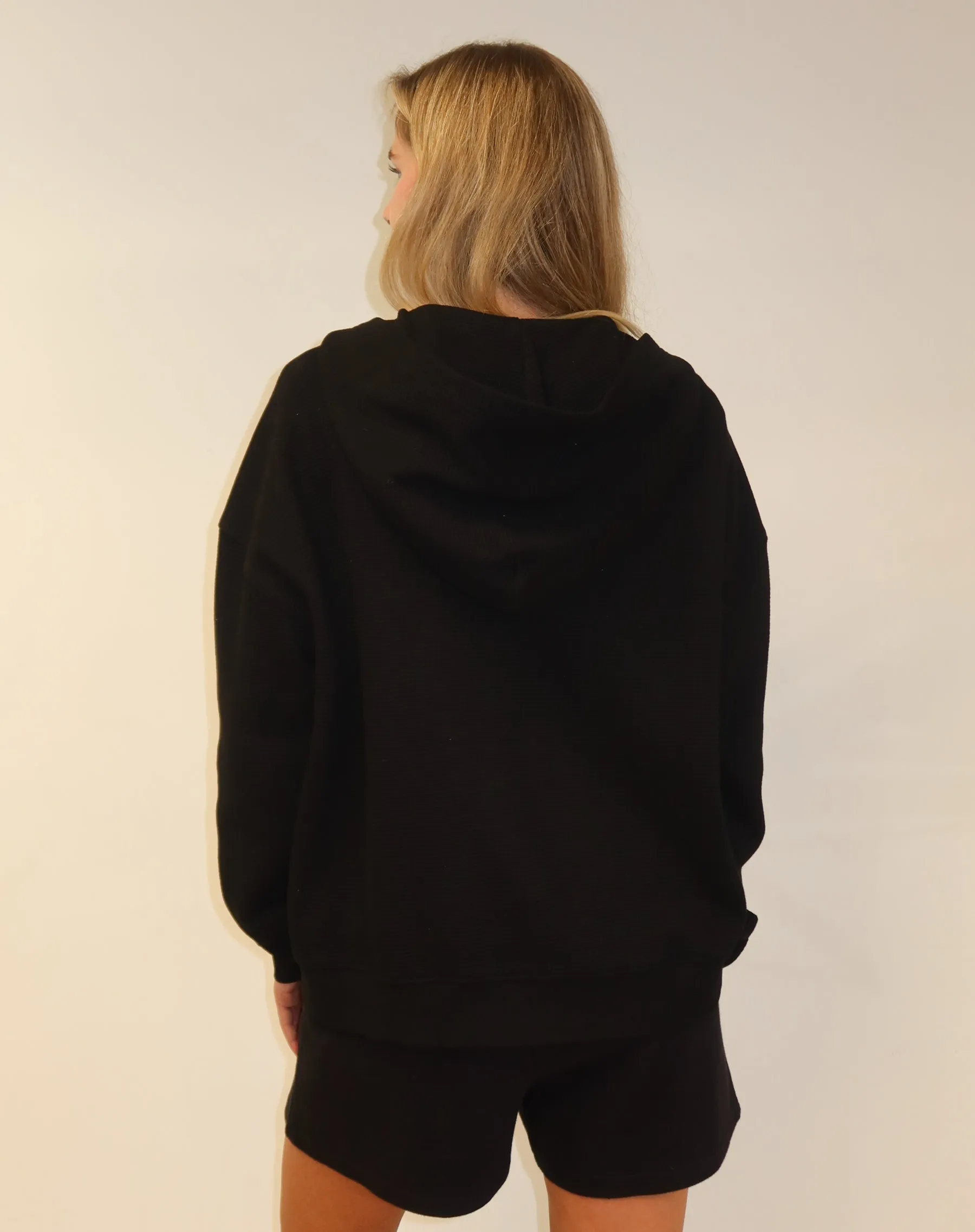 Waffle Oversized Zip-Up Hoodie sold by Brunette The Label product image thumbnail 4