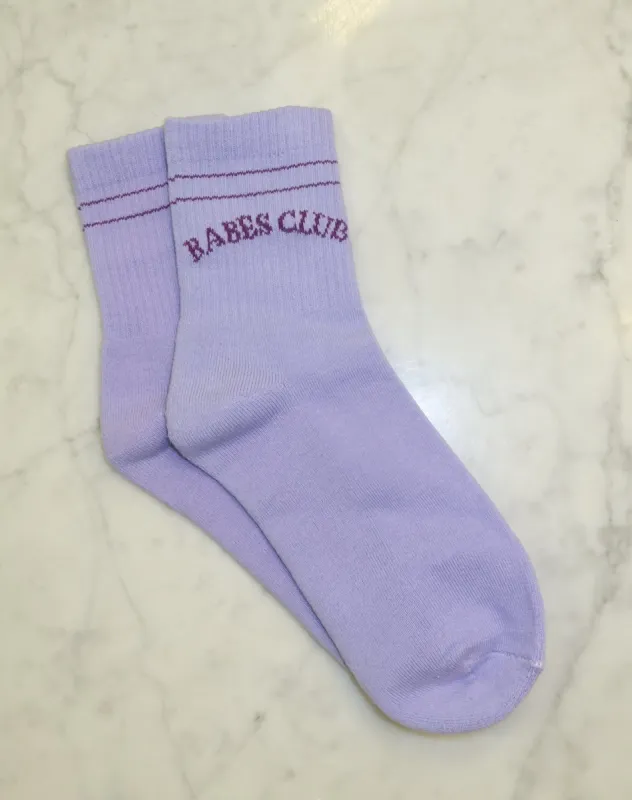 The "BABES CLUB" Socks | Lilac sold by Brunette The Label