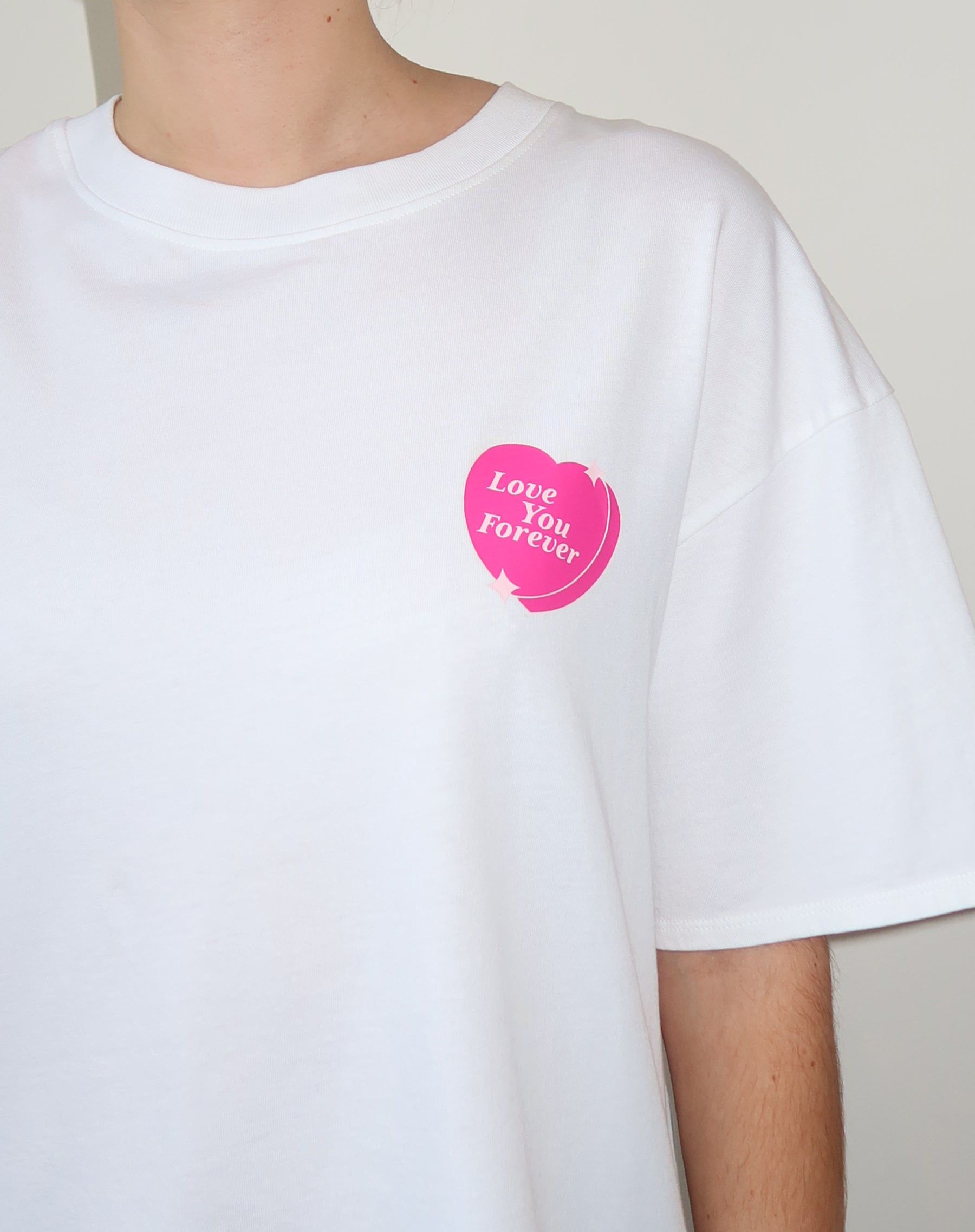 The "LOVE YOU FOREVER" Oversized Boxy Tee | White sold by Brunette The Label product image thumbnail 3
