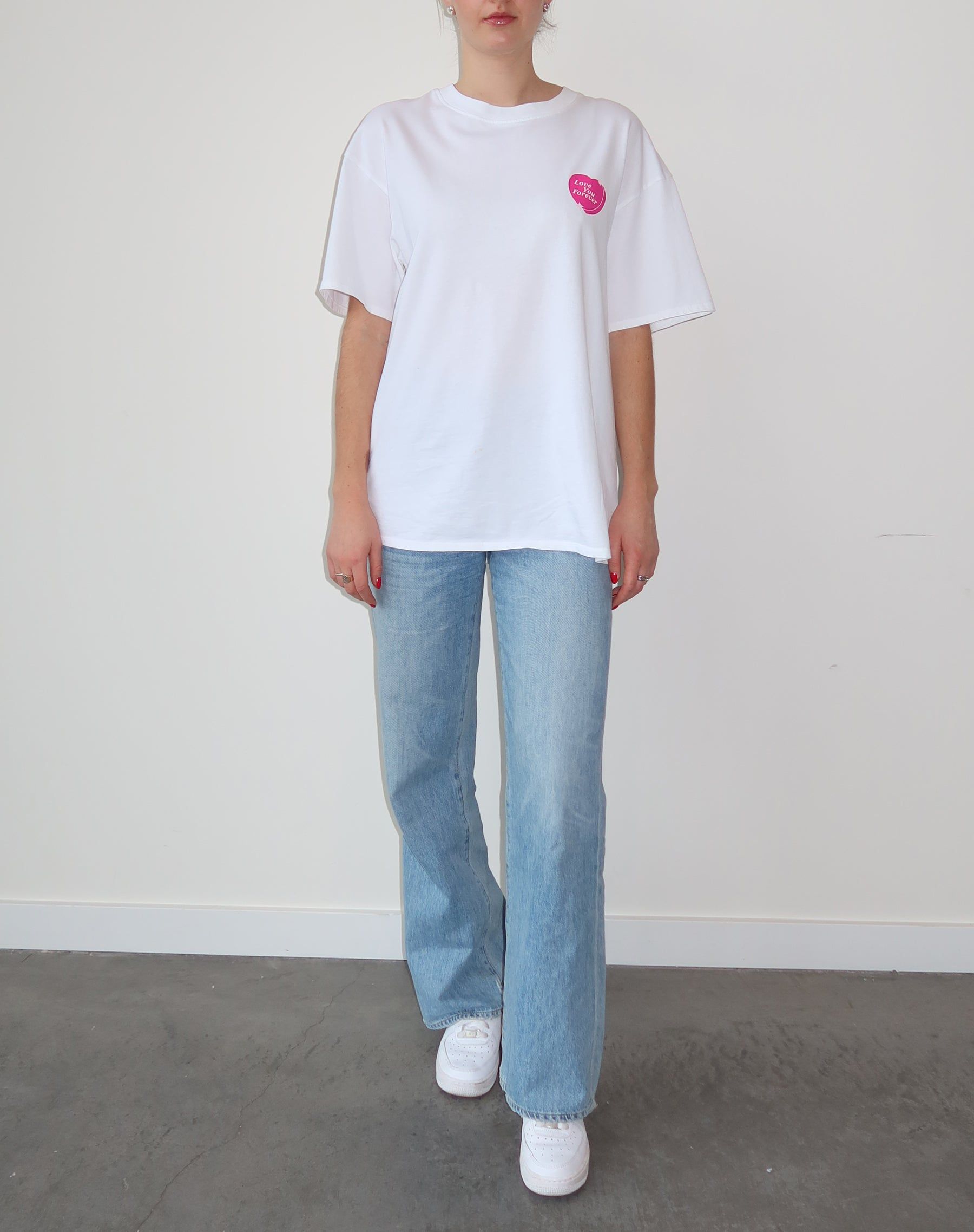 The "LOVE YOU FOREVER" Oversized Boxy Tee | White sold by Brunette The Label product image thumbnail 4