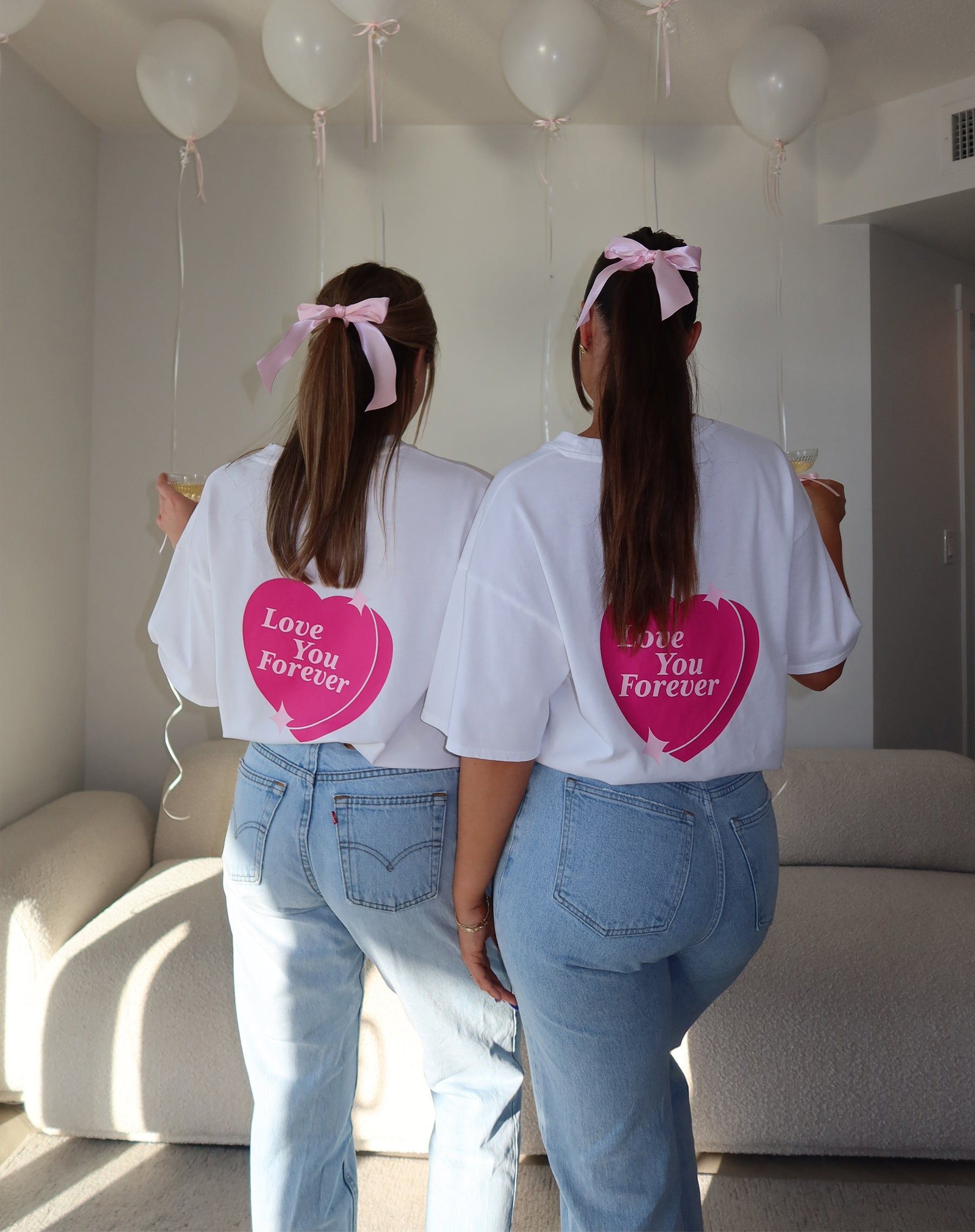 The "LOVE YOU FOREVER" Oversized Boxy Tee | White sold by Brunette The Label