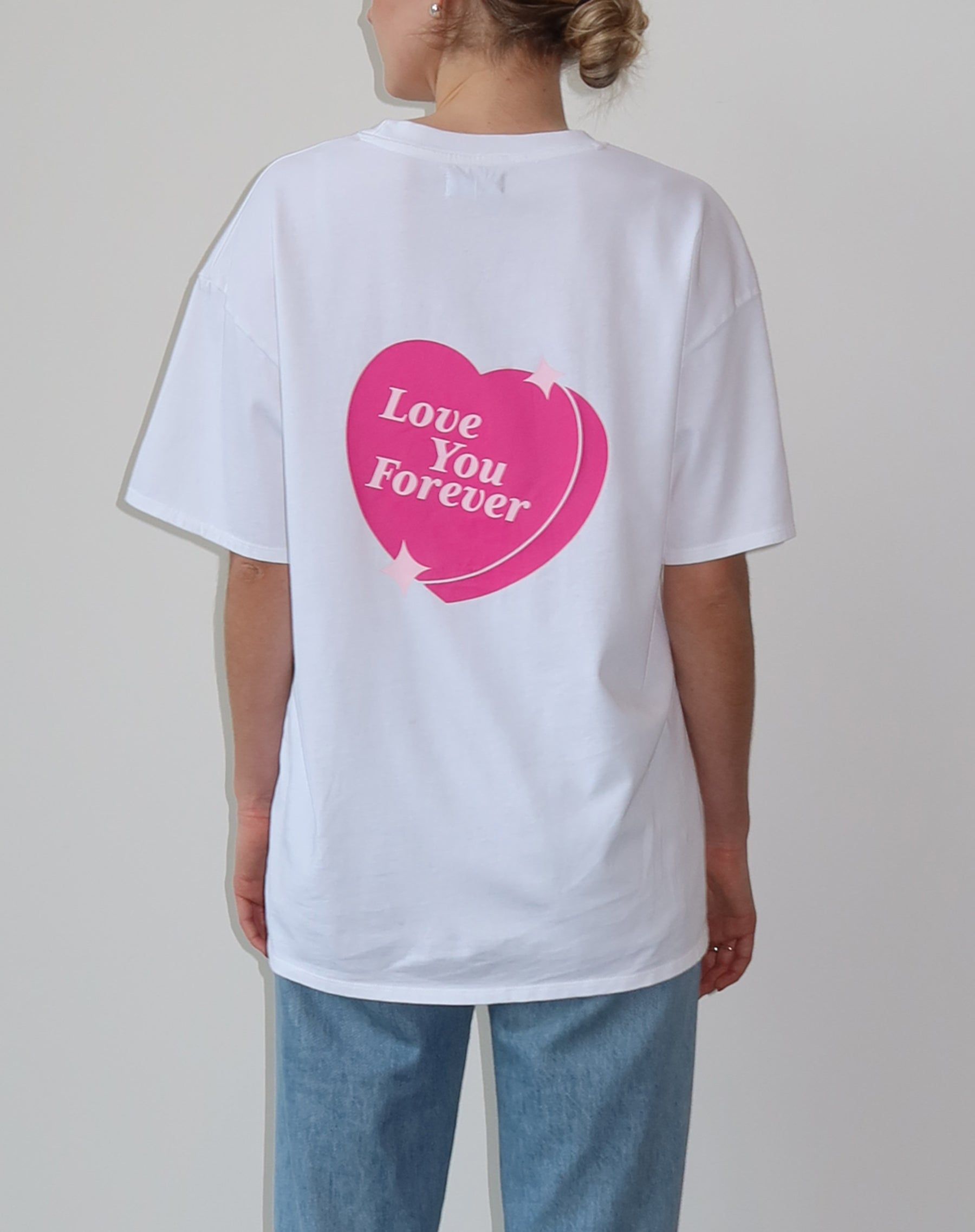 The "LOVE YOU FOREVER" Oversized Boxy Tee | White sold by Brunette The Label product image thumbnail 2
