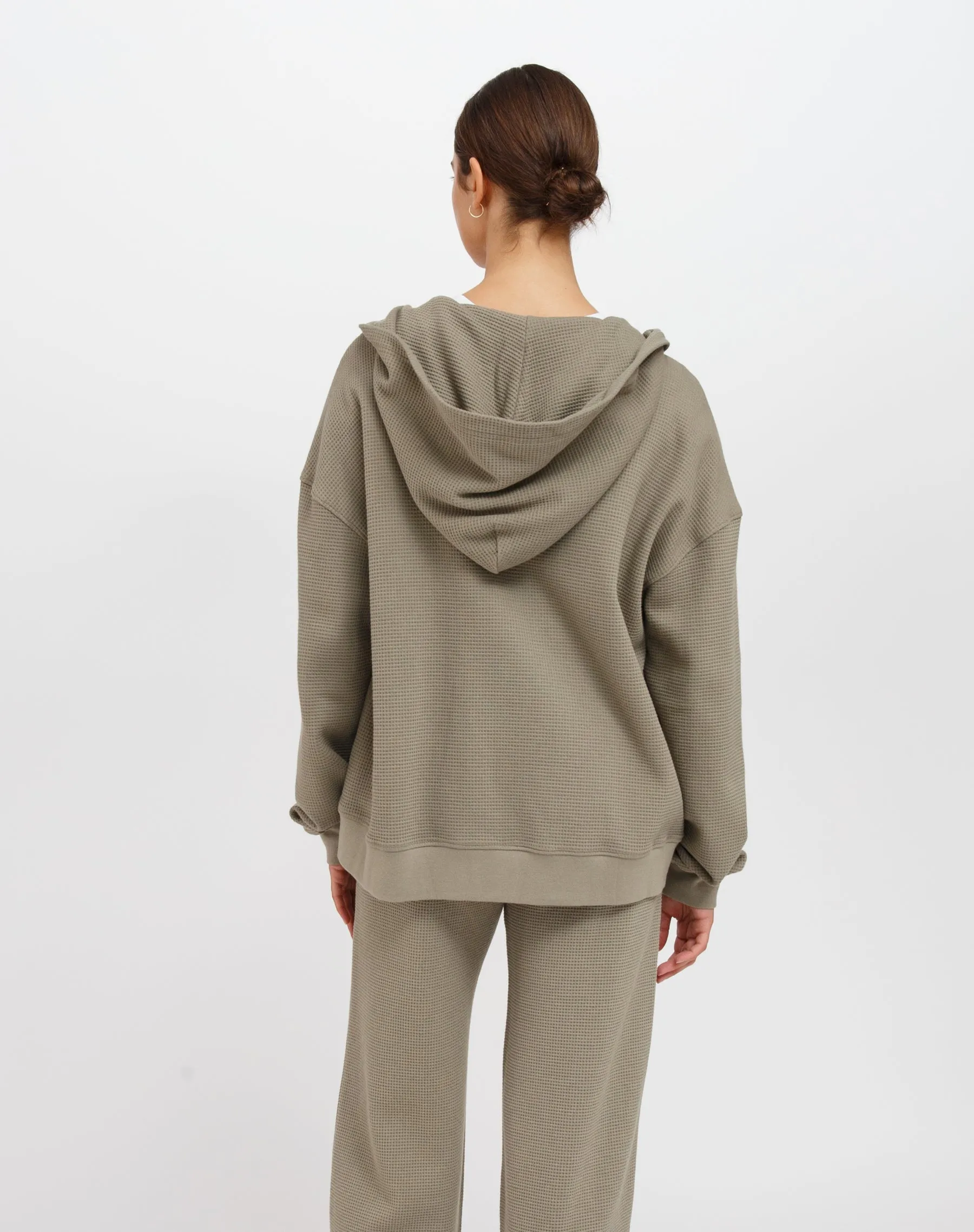 Waffle Oversized Zip-Up Hoodie sold by Brunette The Label product image thumbnail 4