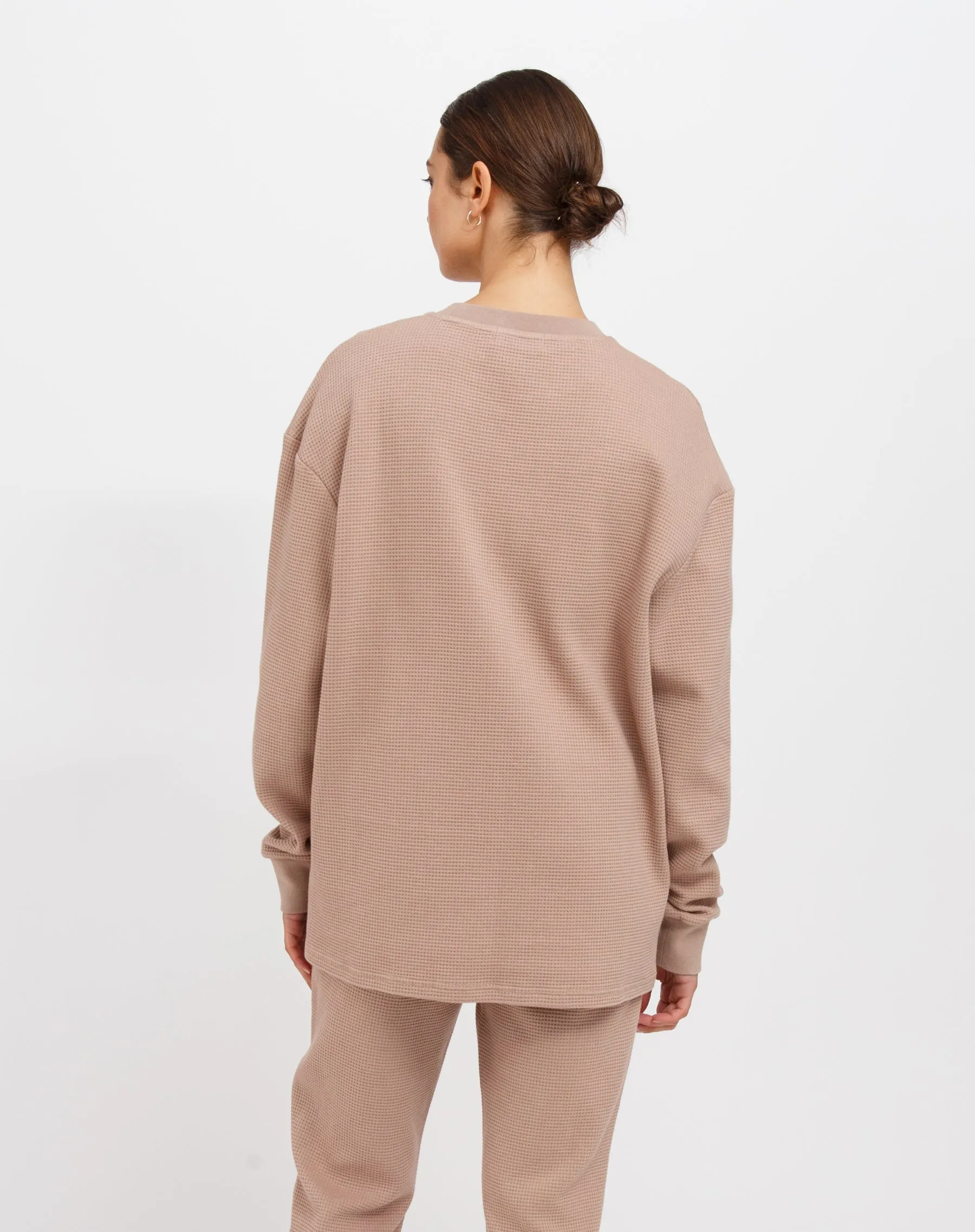 Waffle Boxy Shirt | Fawn sold by Brunette The Label product image thumbnail 3