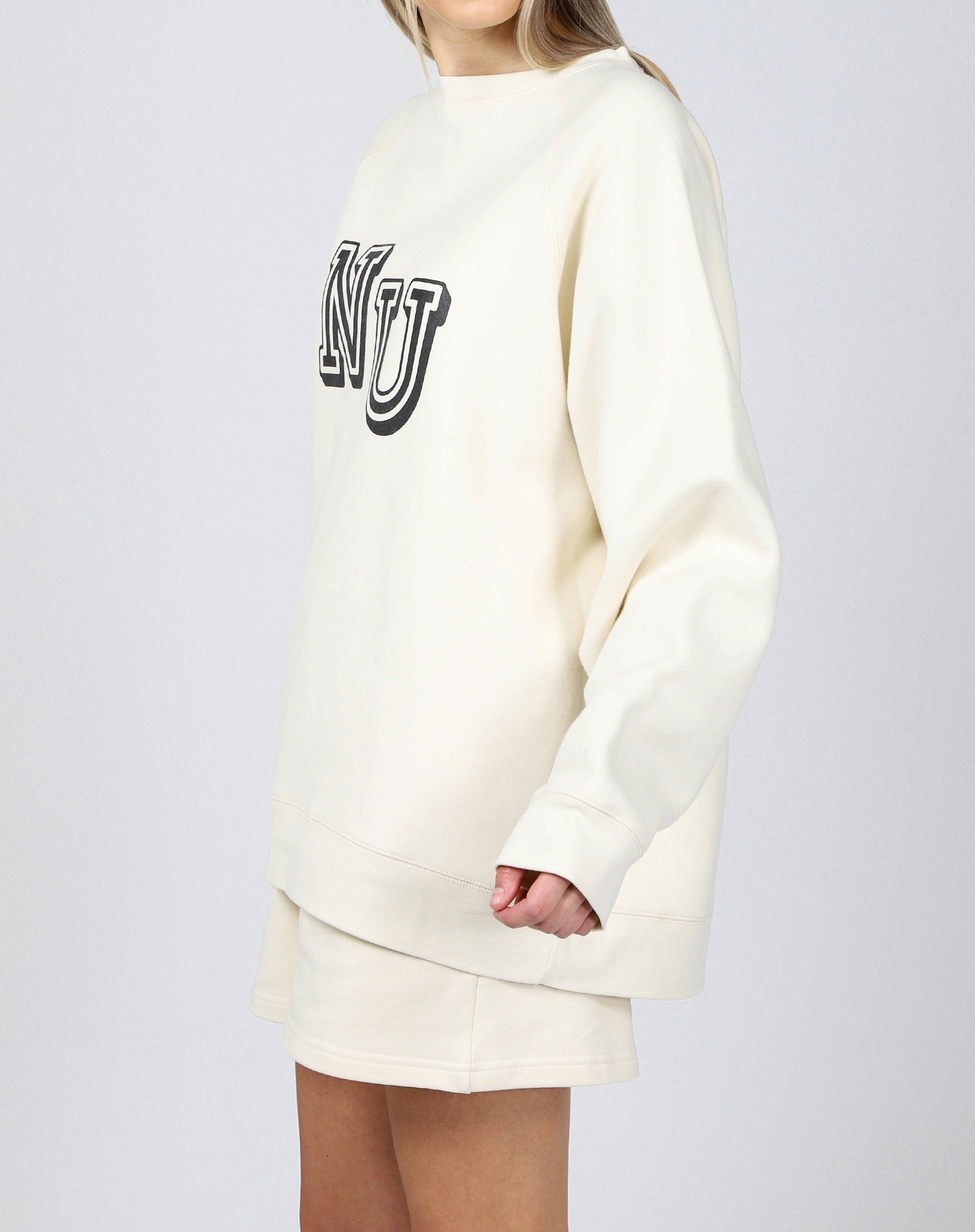 The "NATURAL" Not Your Boyfriend's Crew Neck Sweatshirt | Almond Milk sold by Brunette The Label product image thumbnail 4