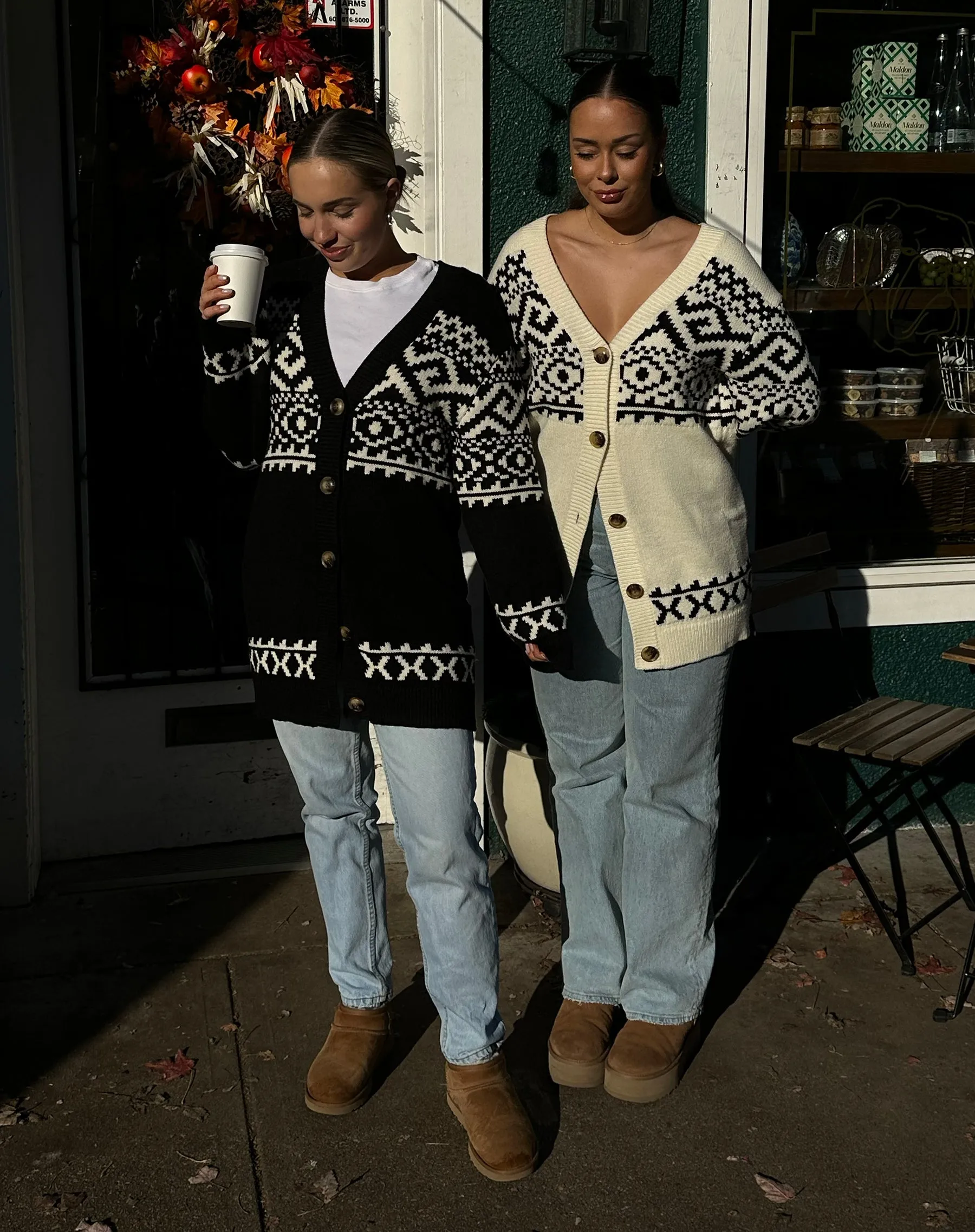 Fair Isle Knit Cardigan | Black sold by Brunette The Label product image thumbnail 2