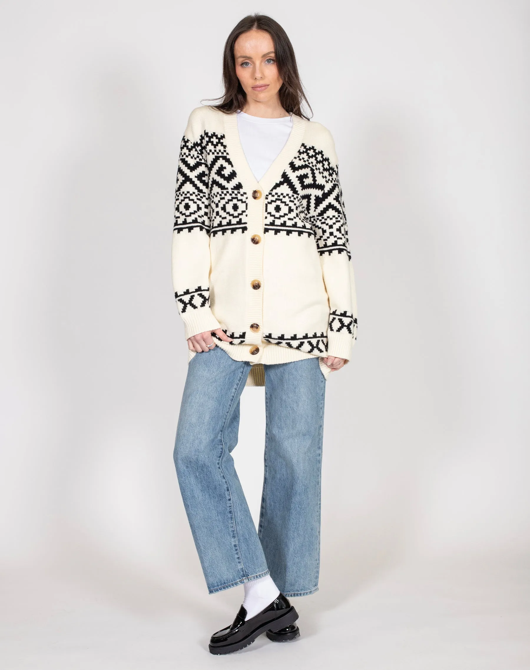 Fair Isle Knit Cardigan sold by Brunette The Label product image thumbnail 5