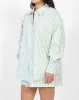 Striped Button Up Shirt | Sage sold by Brunette The Label