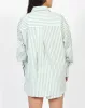 Striped Button Up Shirt | Sage sold by Brunette The Label