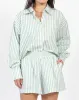 Striped Button Up Shirt | Sage sold by Brunette The Label