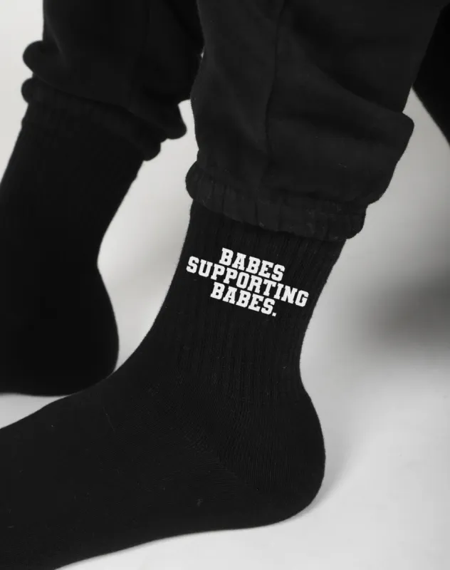 'Babes Supporting Babes' Sock | Black sold by Brunette The Label