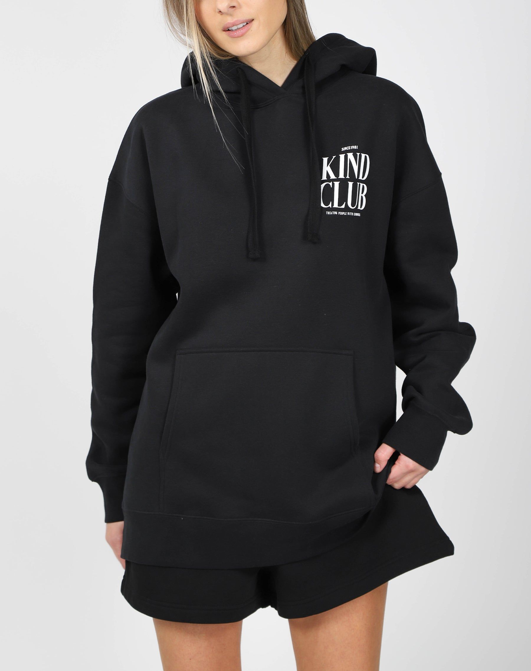 The "KIND CLUB" Big Sister Hoodie | Black sold by Brunette The Label product image thumbnail 2