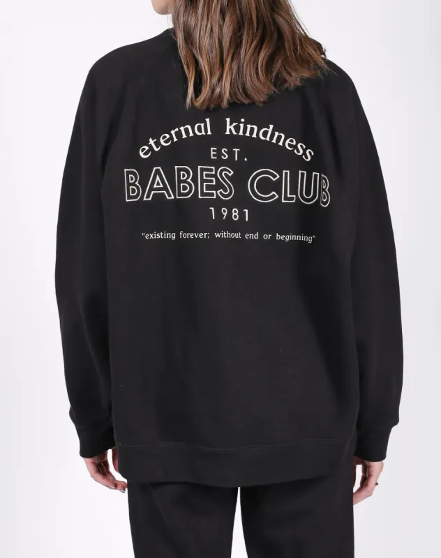 The "ETERNAL KINDNESS" Not Your Boyfriend's Crew Neck Sweatshirt | Black sold by Brunette The Label