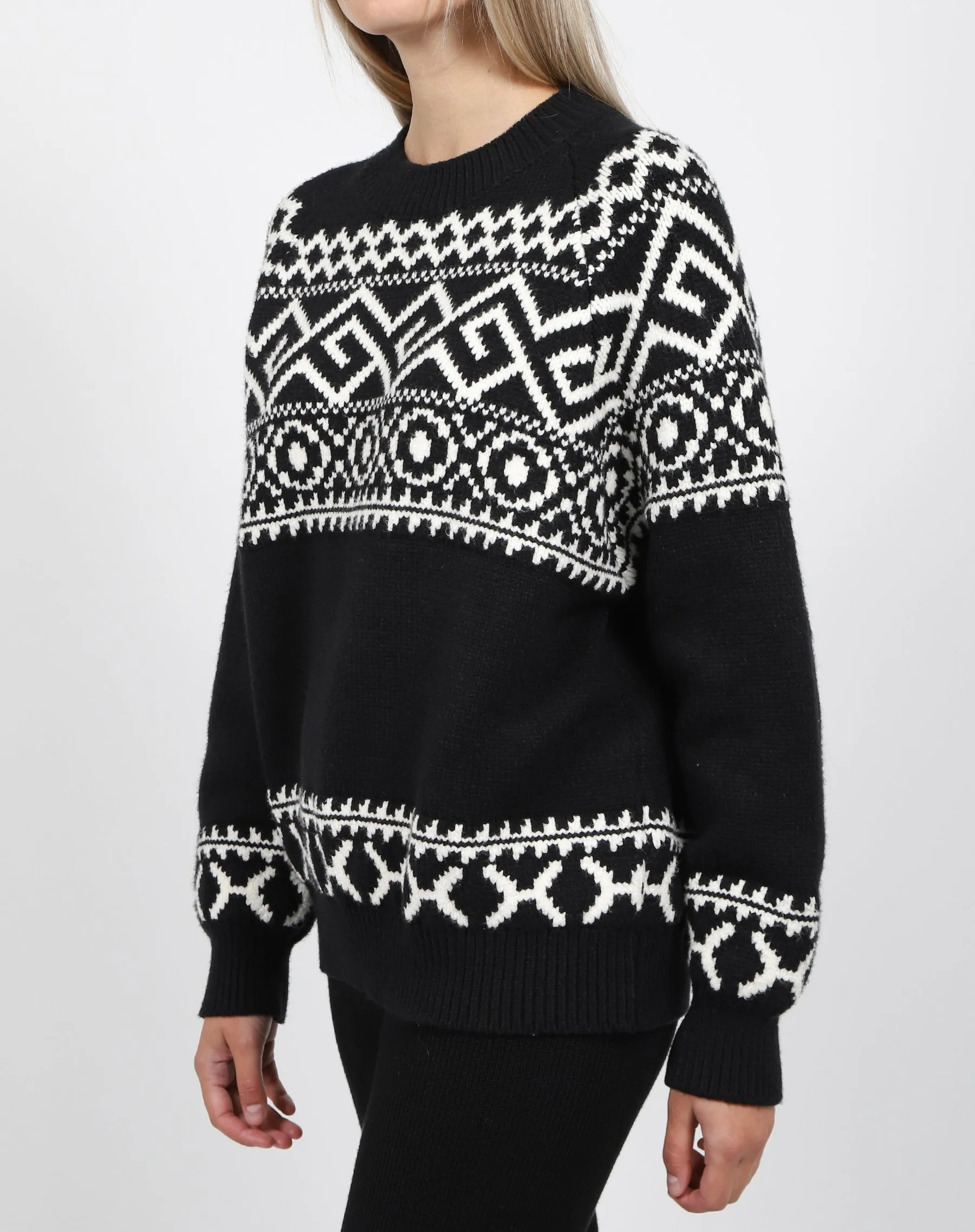 Fair Isle Knit Sweater | Black sold by Brunette The Label product image thumbnail 3