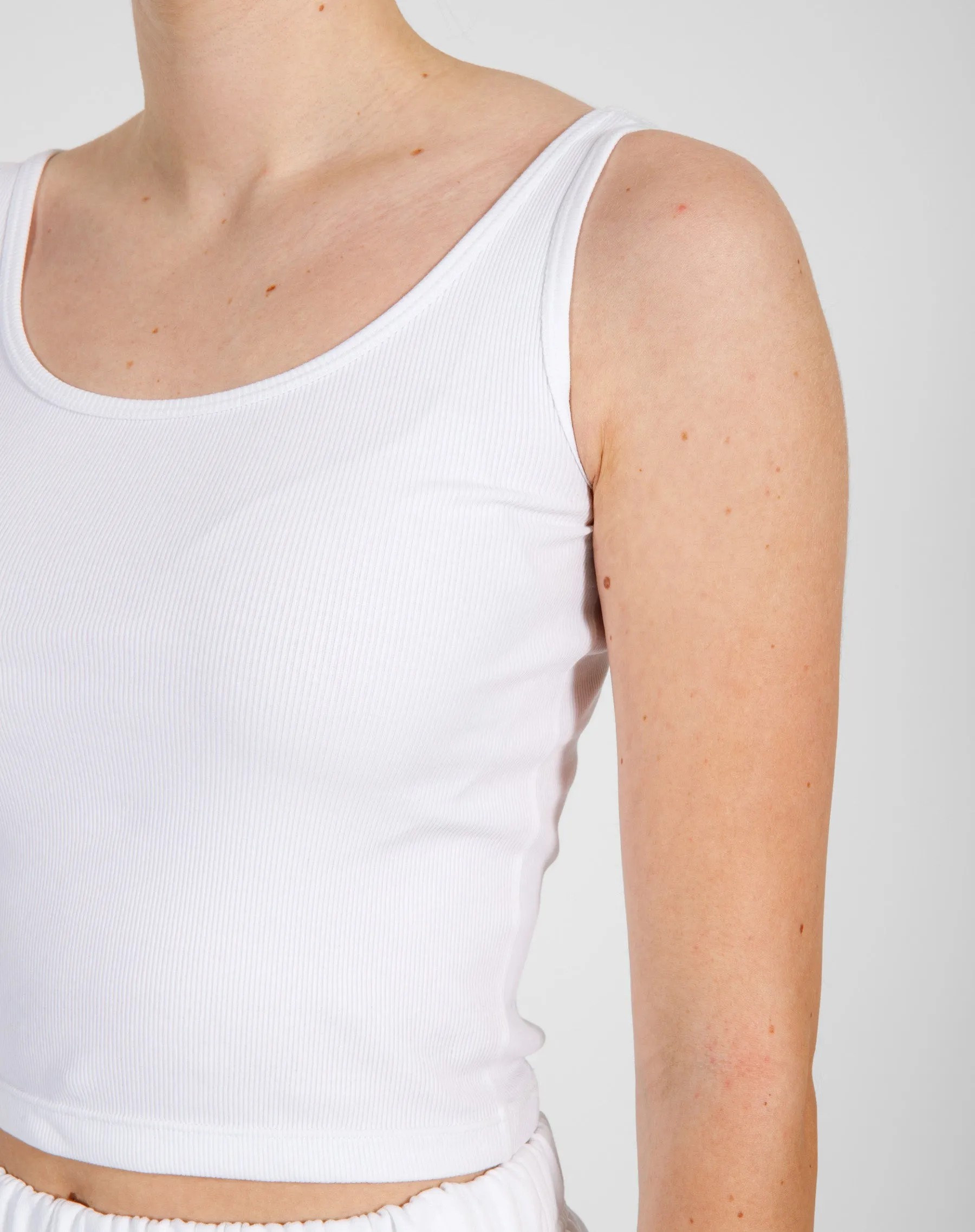 The Ribbed Fitted Tank Top | White sold by Brunette The Label product image thumbnail 4