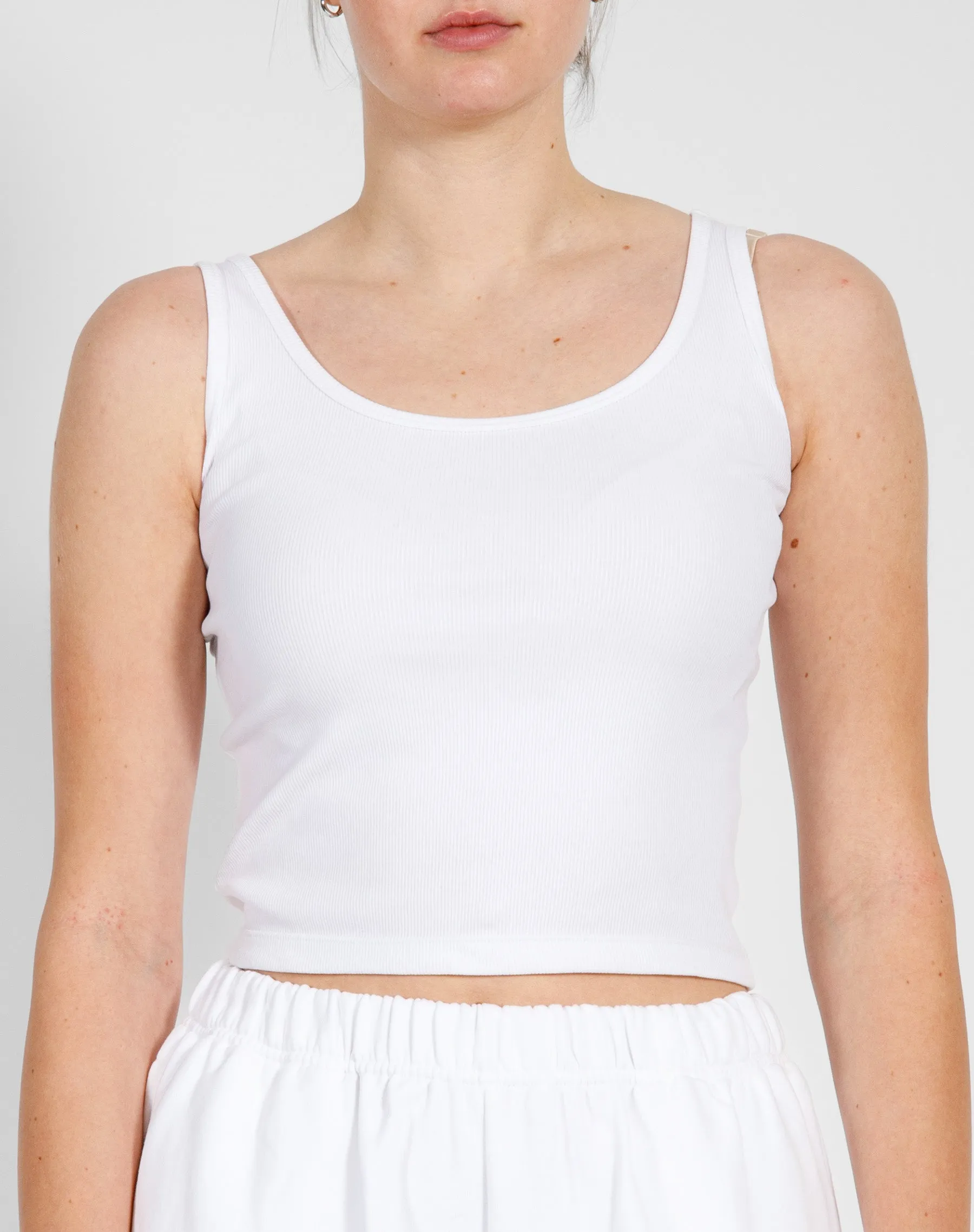 The Ribbed Fitted Tank Top | White sold by Brunette The Label