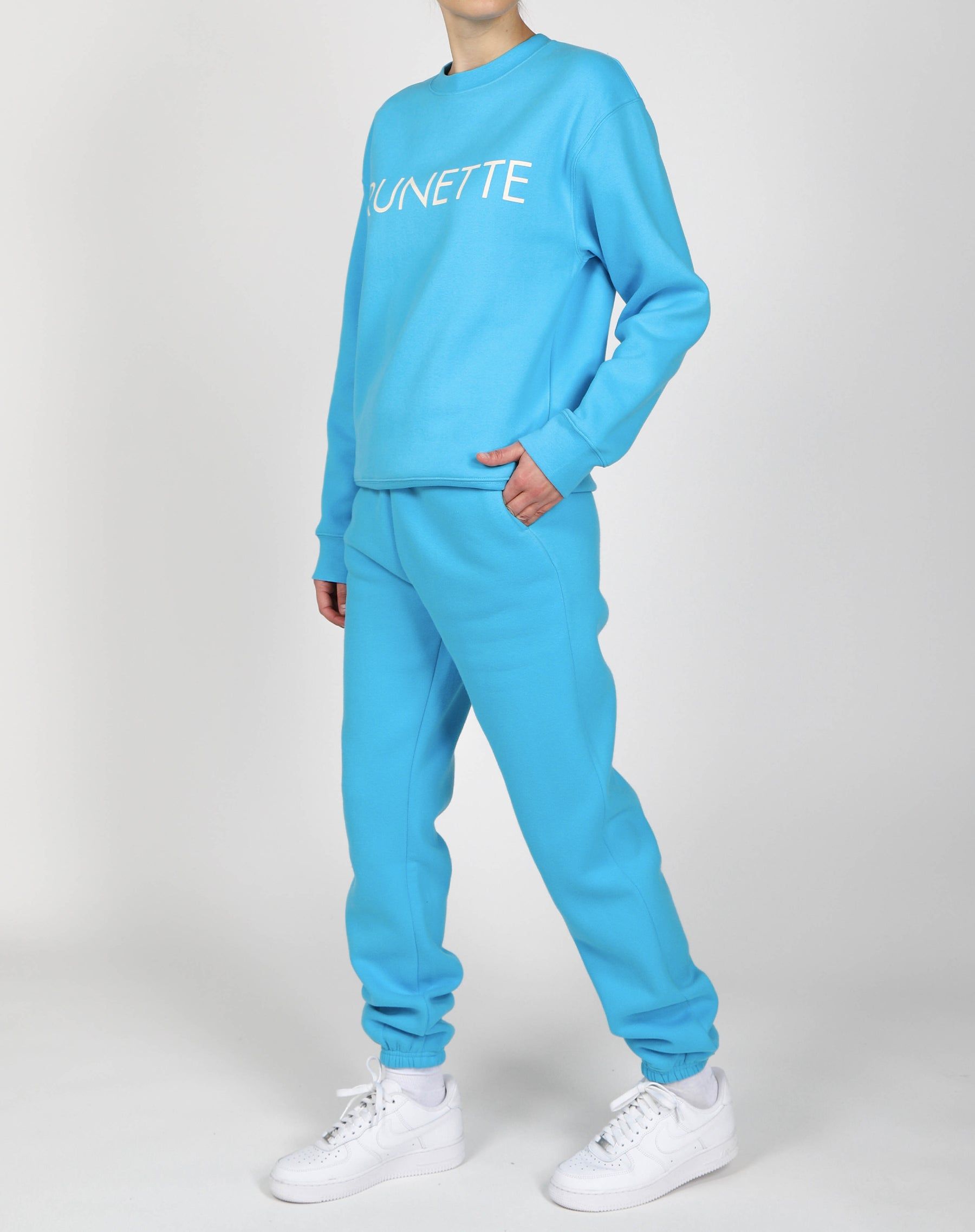 The "BRUNETTE" Classic Crew Neck Sweatshirt | Mediterranean Blue sold by Brunette The Label product image thumbnail 4