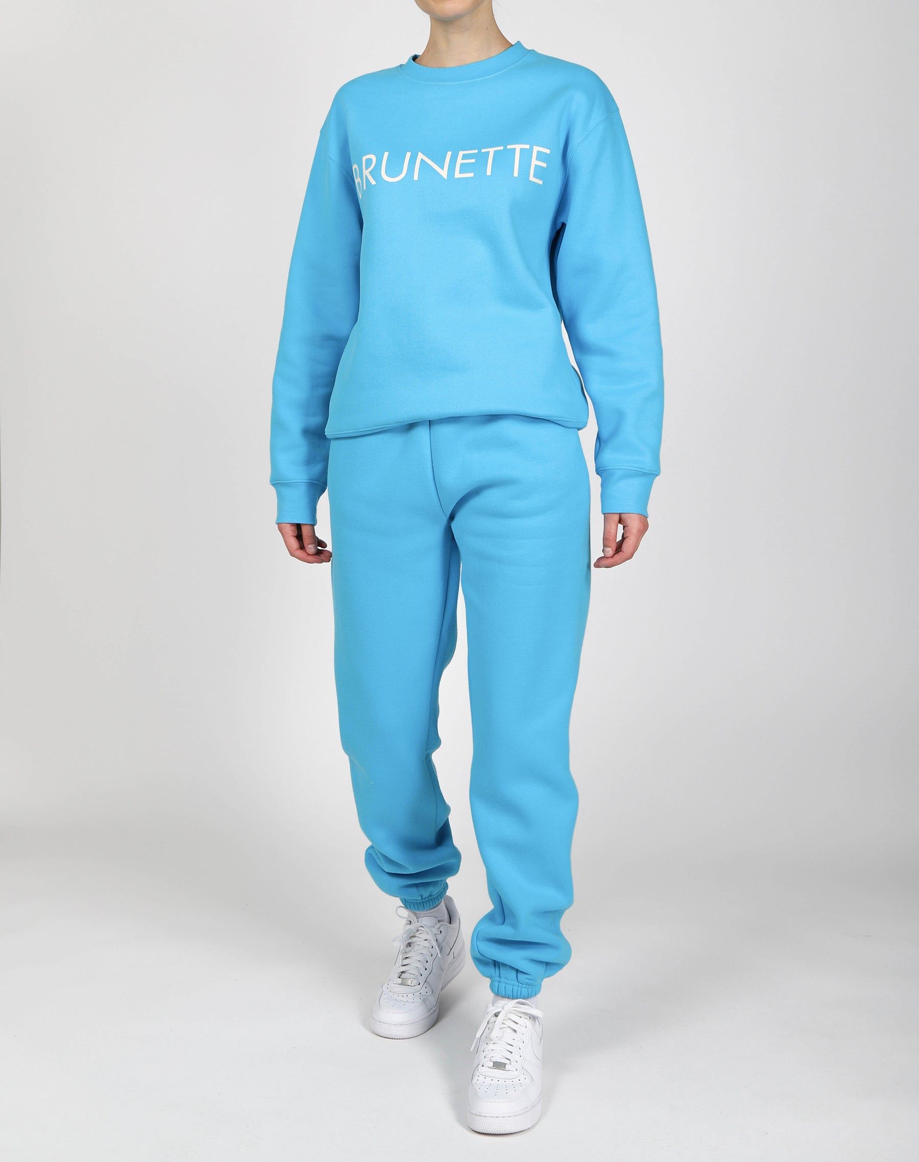 The "BRUNETTE" Classic Crew Neck Sweatshirt | Mediterranean Blue sold by Brunette The Label product image thumbnail 3
