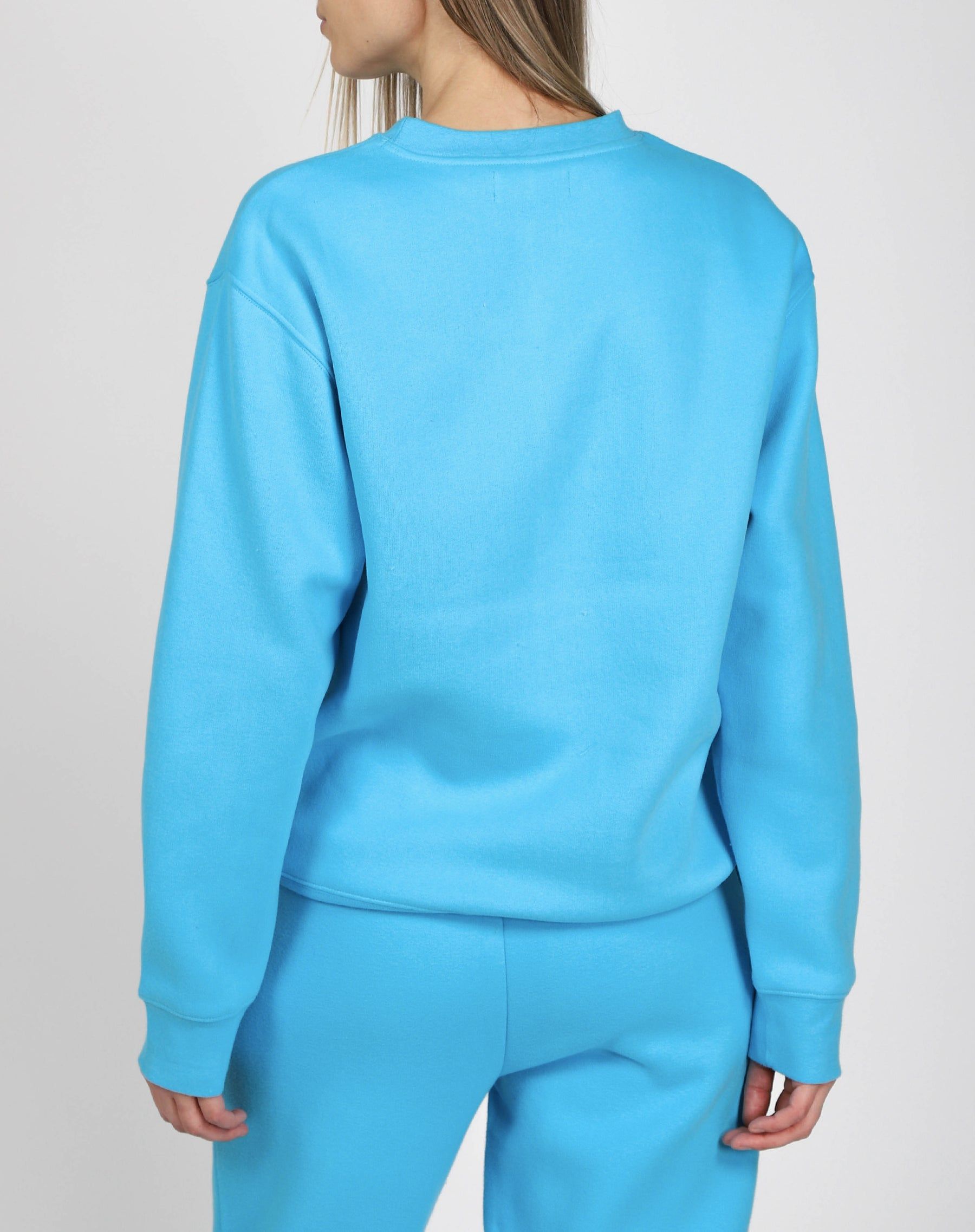 The "BRUNETTE" Classic Crew Neck Sweatshirt | Mediterranean Blue sold by Brunette The Label product image thumbnail 5